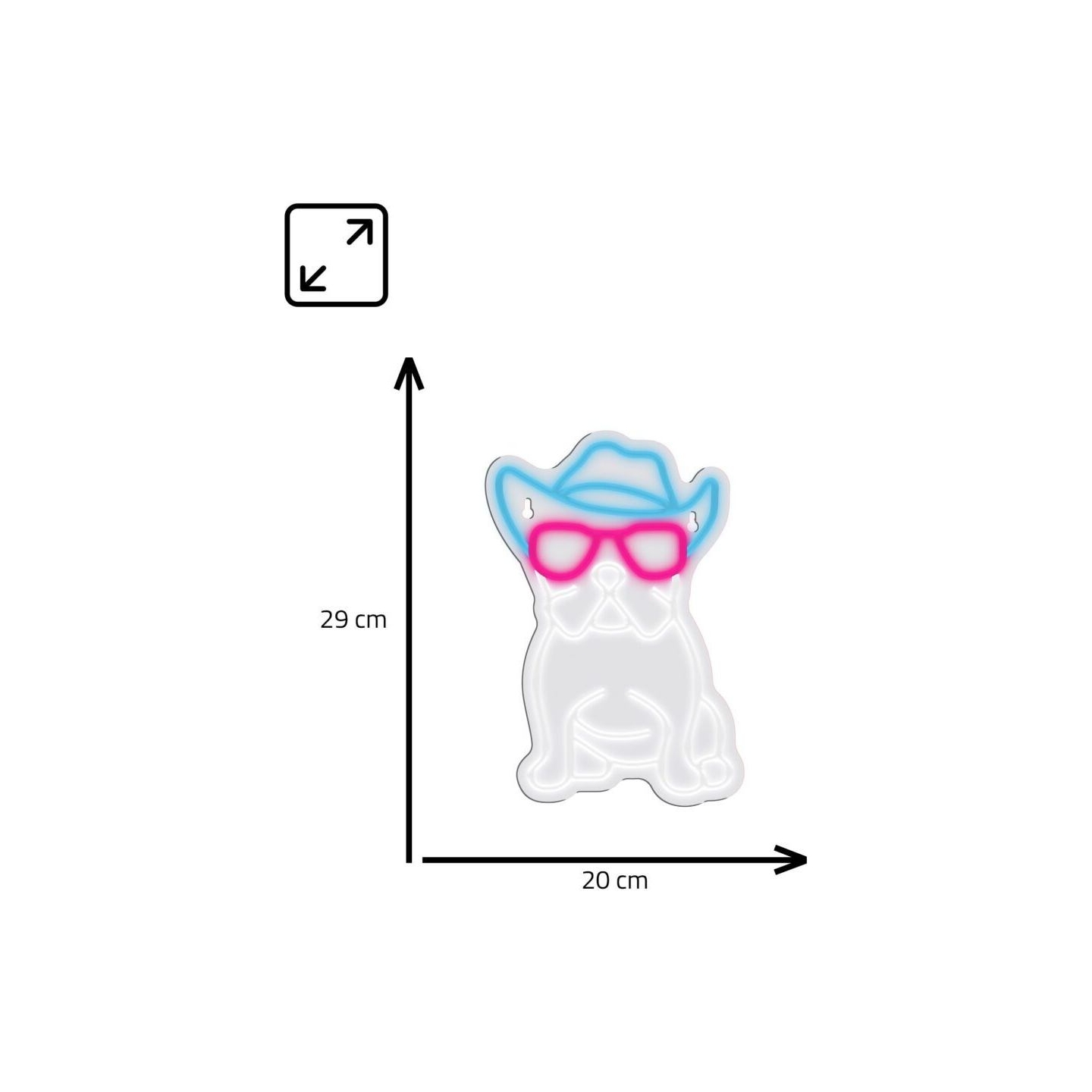 Manta SNL114MT Style Neon Lights BULDOG  WITH GLASSES