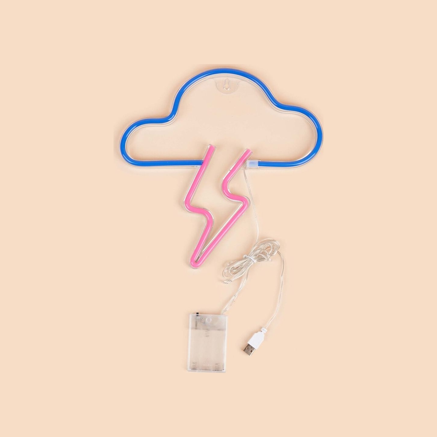 Manta SNL71BL Style Neon Lights CLOUD WITH LIGHTNING Blue-Pink
