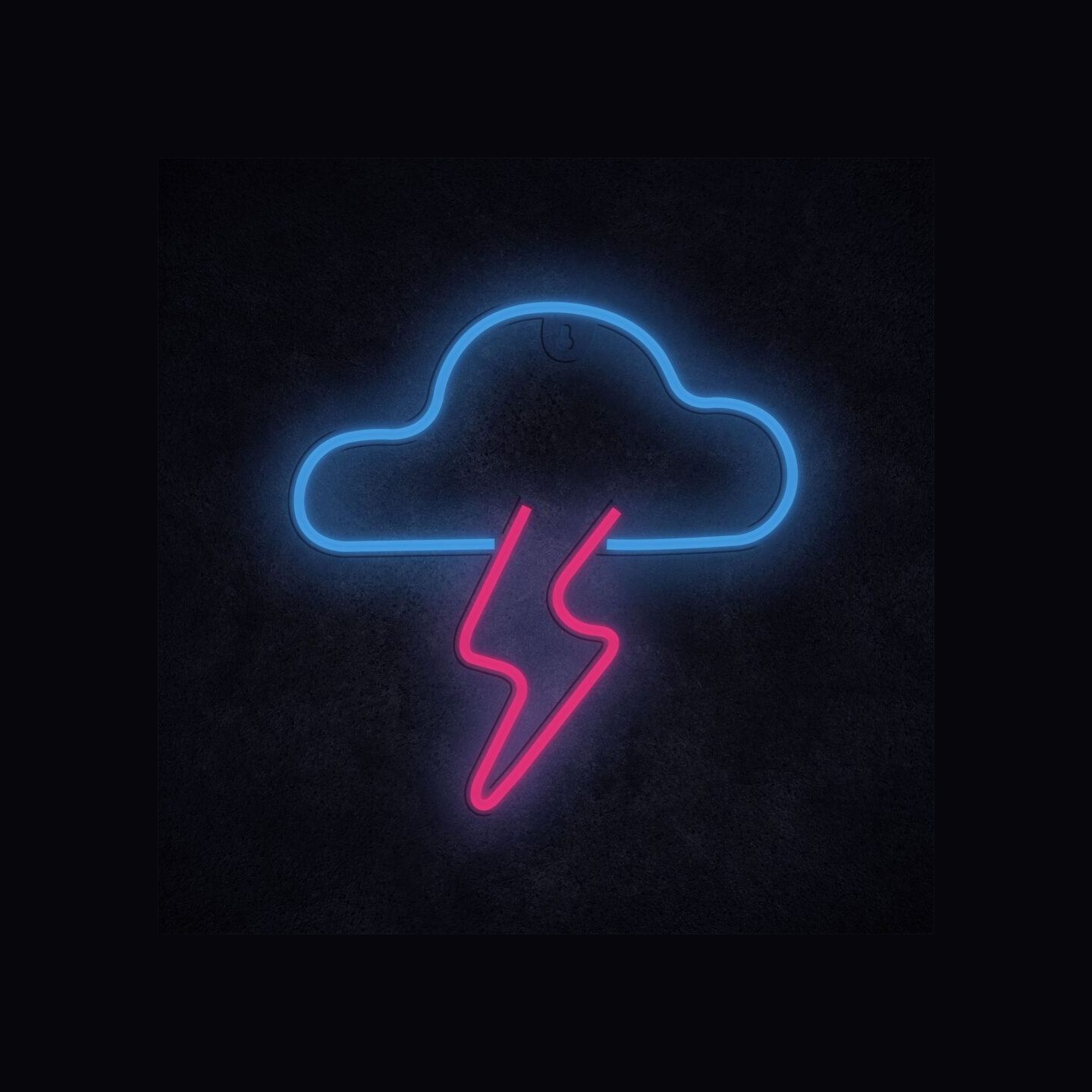 Manta SNL71BL Style Neon Lights CLOUD WITH LIGHTNING Blue-Pink