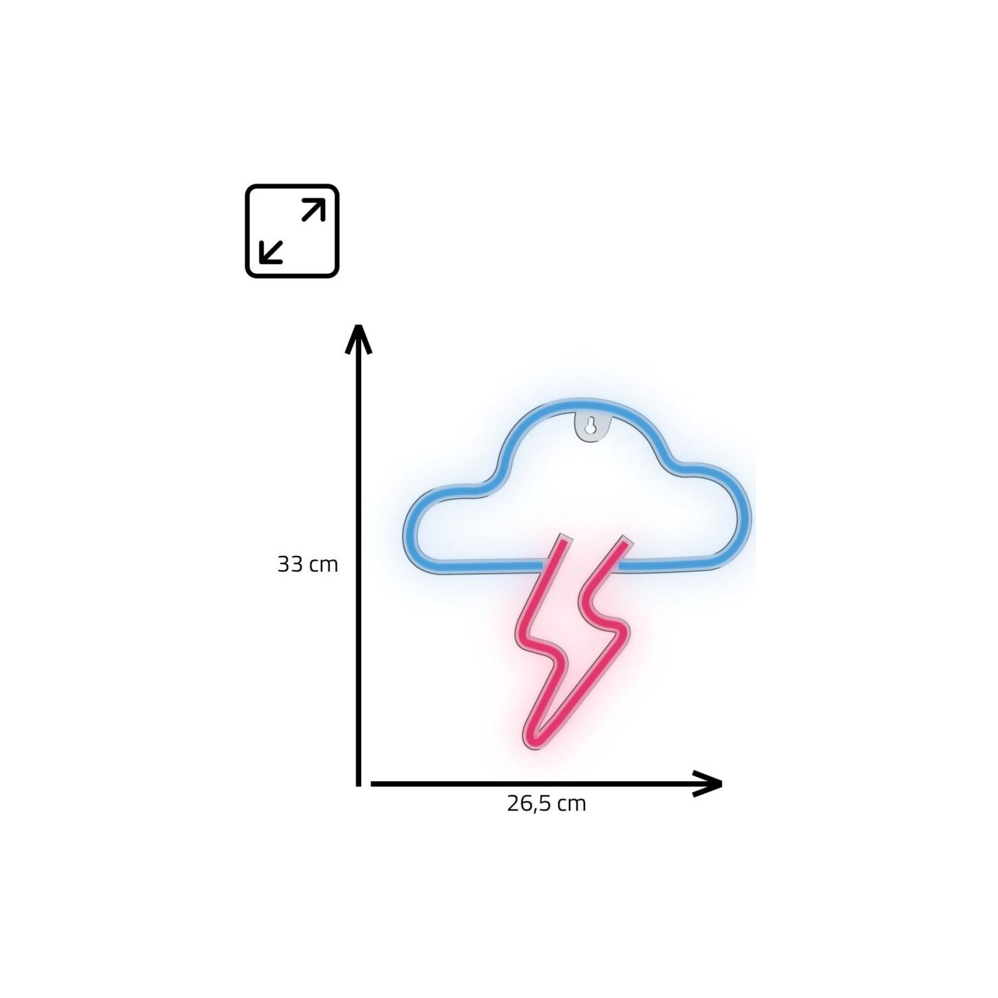 Manta SNL71BL Style Neon Lights CLOUD WITH LIGHTNING Blue-Pink