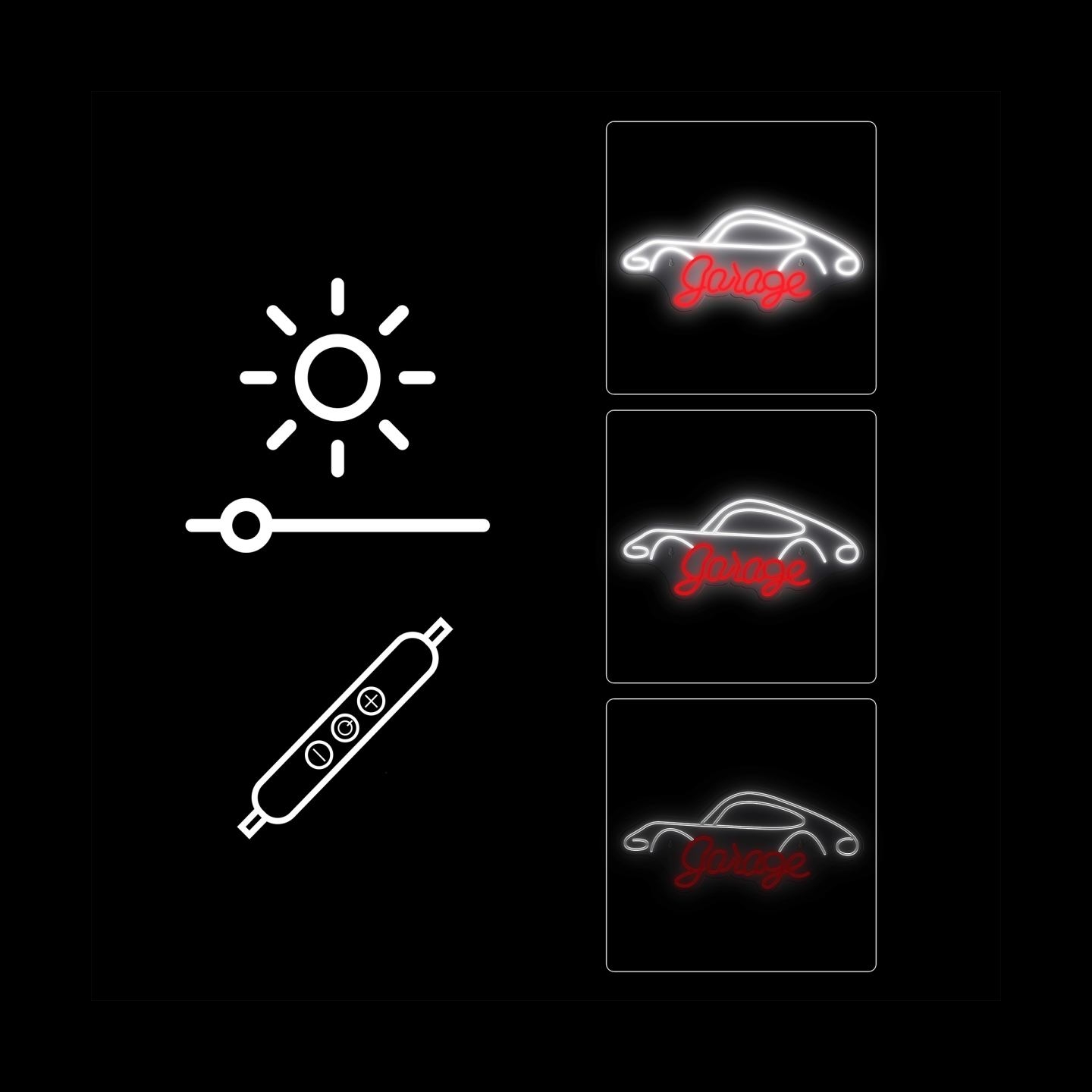Manta SNL95WH Style Neon Lights Garage white-red