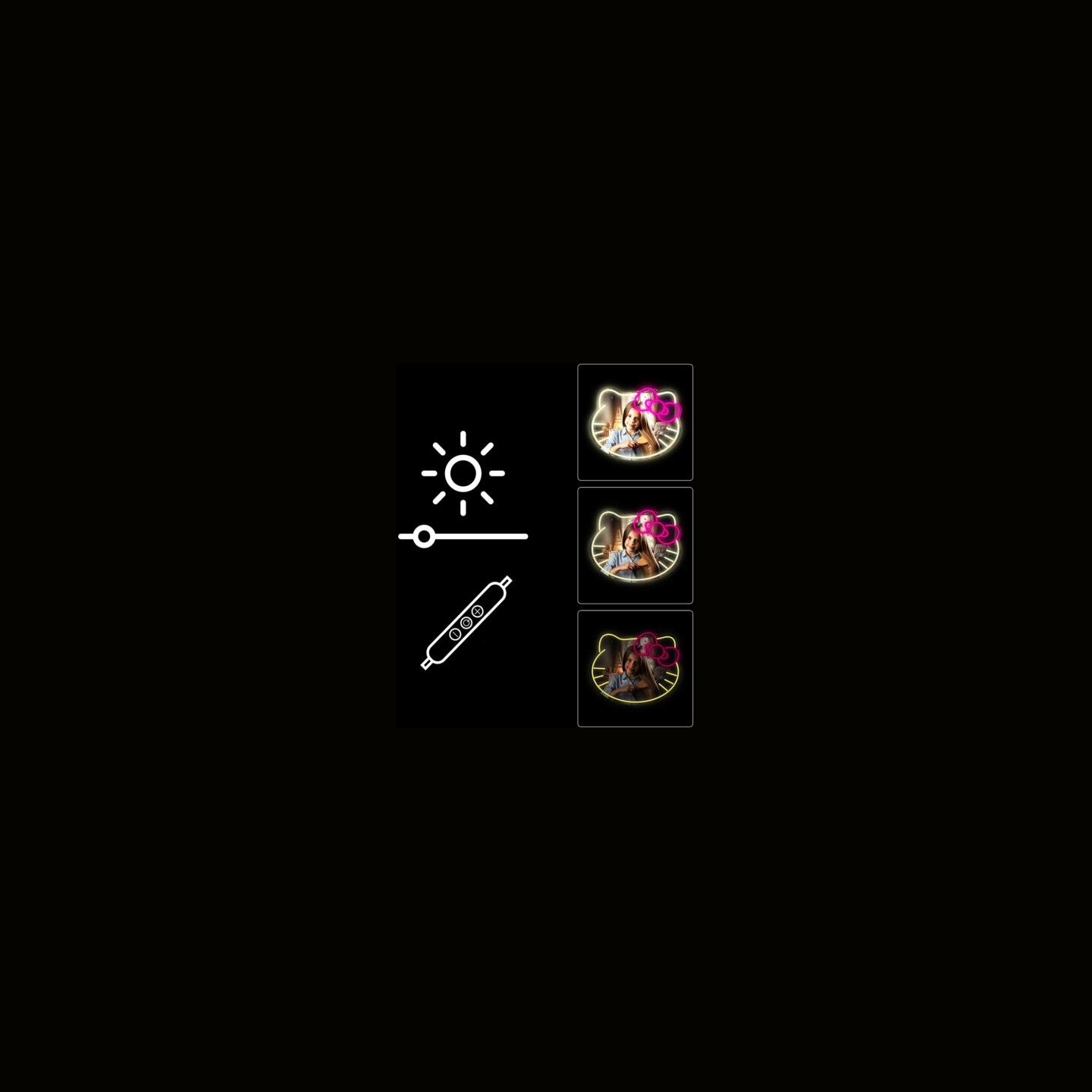 Manta MASNL129WH  Style Neon Lights Cat With A Bow LED Neon Mirror