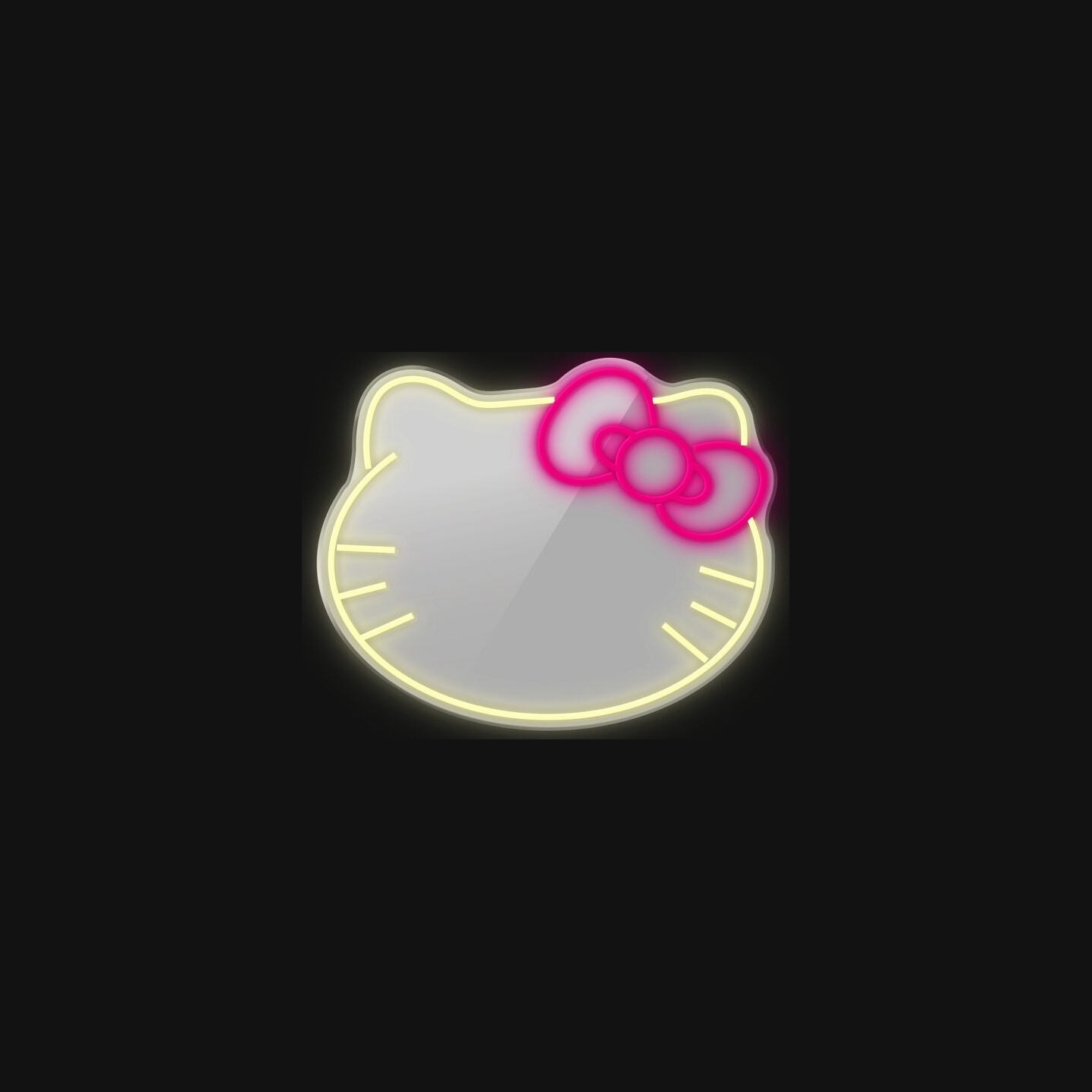 Manta MASNL129WH  Style Neon Lights Cat With A Bow LED Neon Mirror