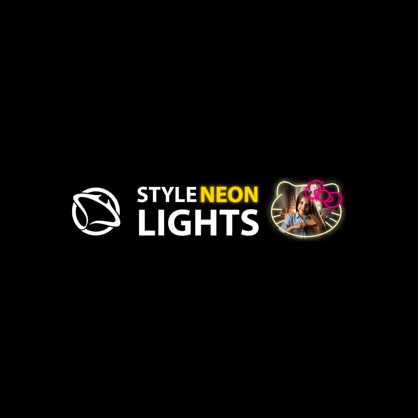 Manta MASNL129WH  Style Neon Lights Cat With A Bow LED Neon Mirror