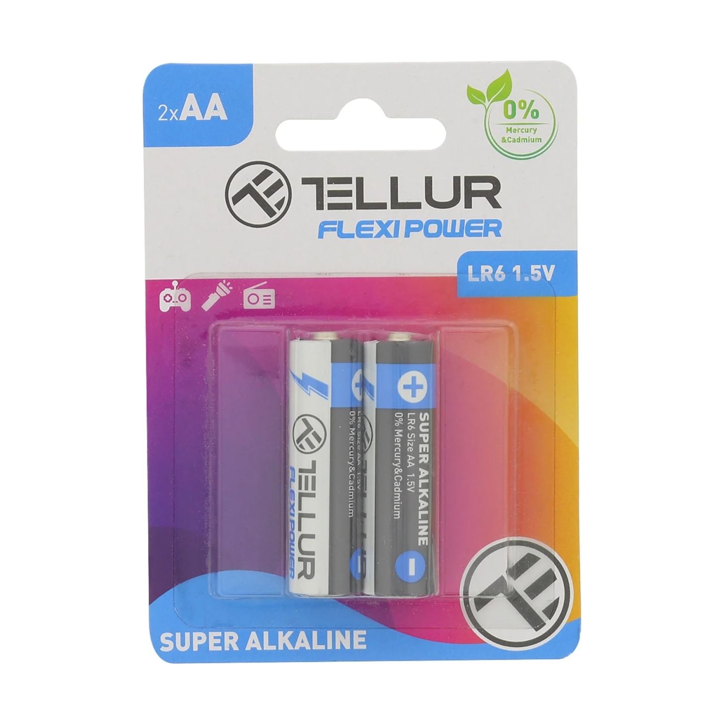 Tellur Flexi Power battery, Super Alkaline, AA LR6, 1.5V, 2 pcs/set