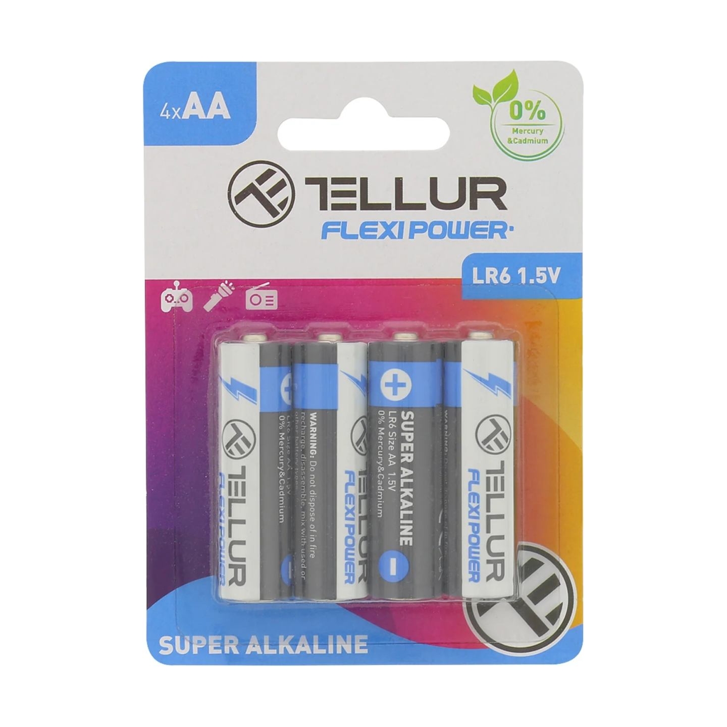 Tellur Flexi Power battery, Super Alkaline, AA LR6, 1.5V, 4 pcs/set