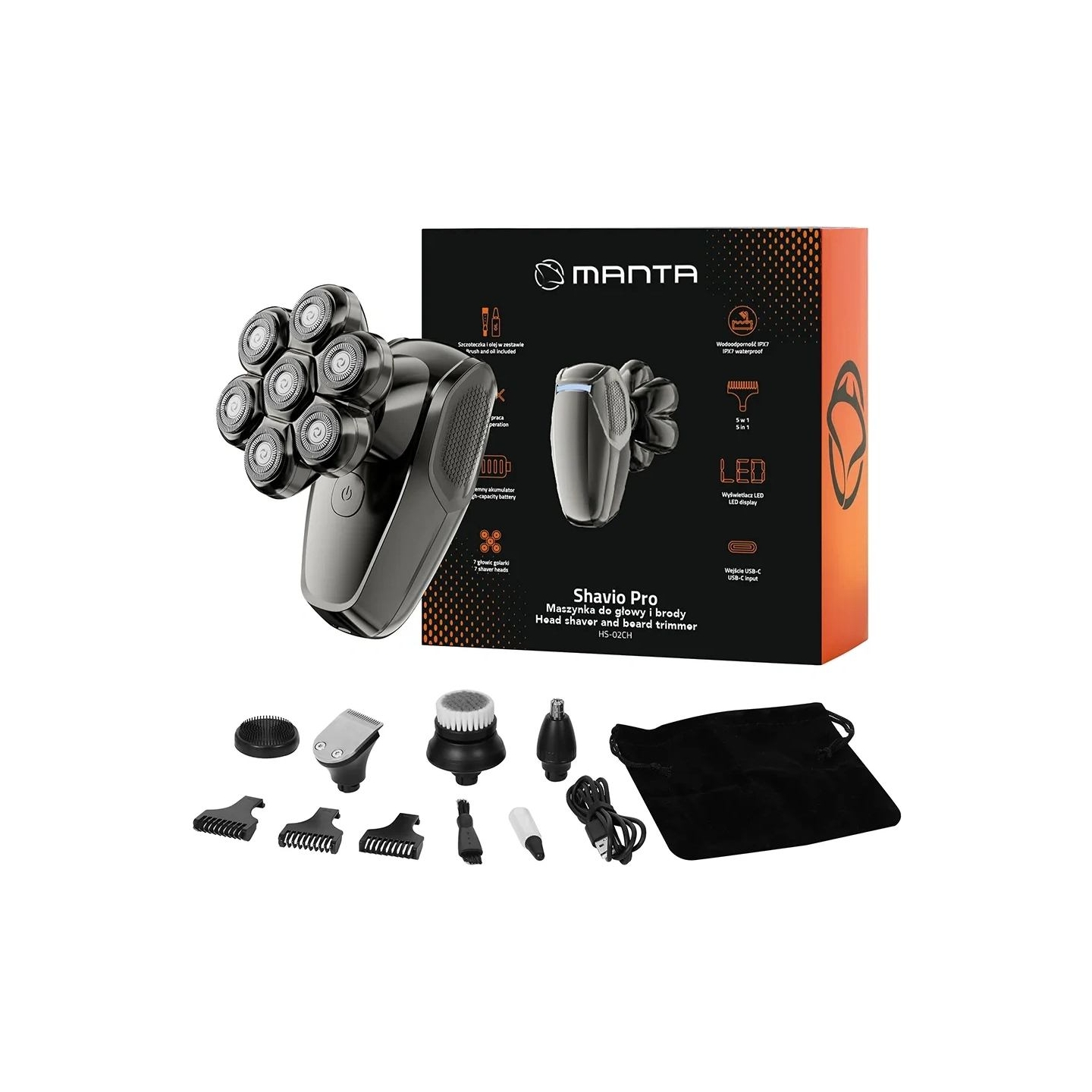 Manta HS-02CH Head shaver and beard trimmer