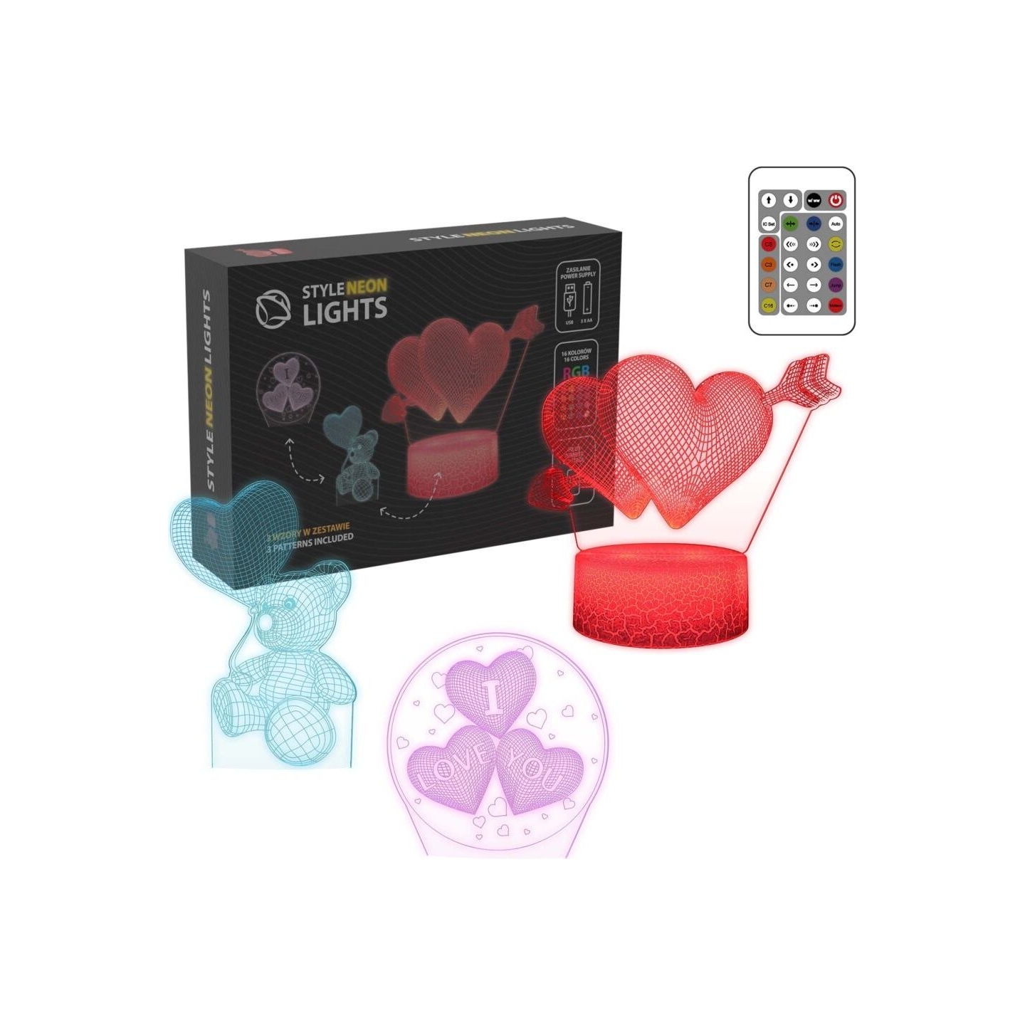 Manta SNL115RGB LED lamp Light decoration Heart RGB 3D