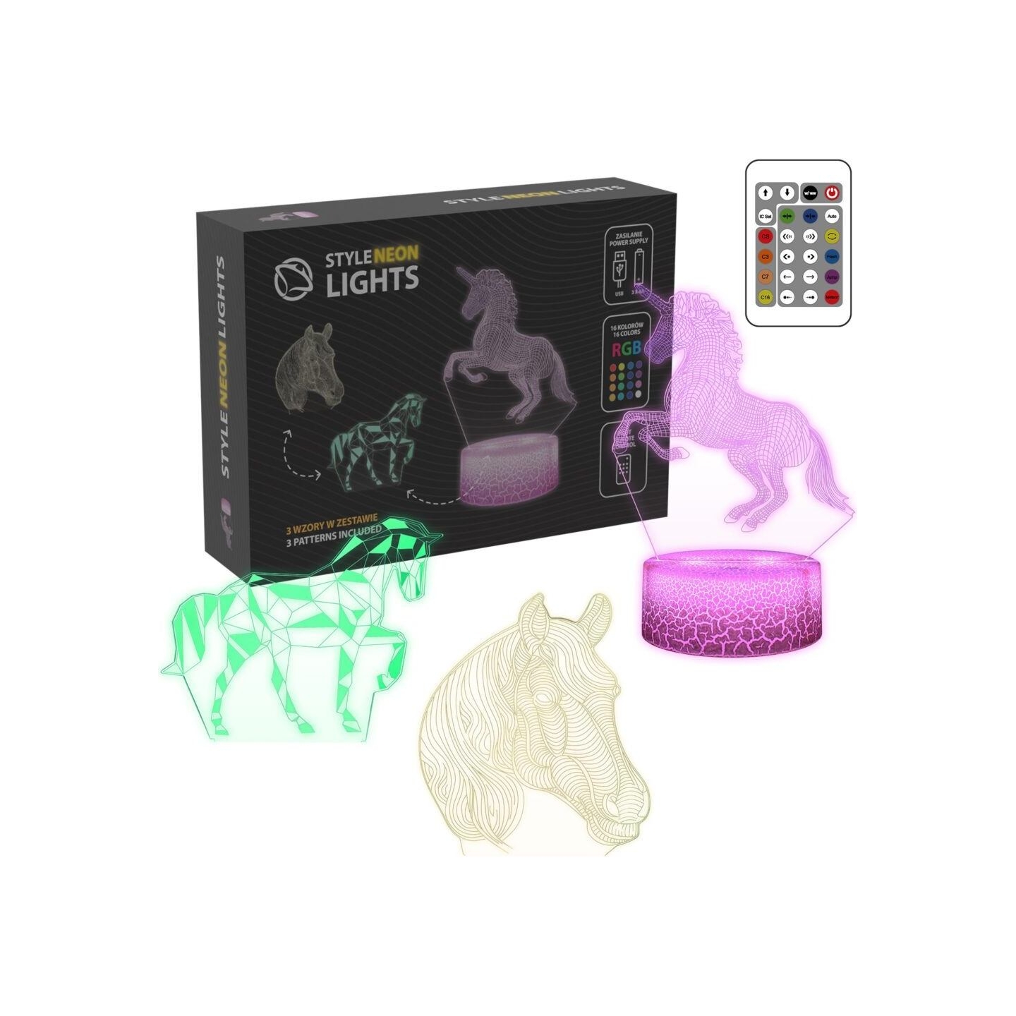 Manta SNL116RGB LED lamp Light decoration Horses RGB 3D