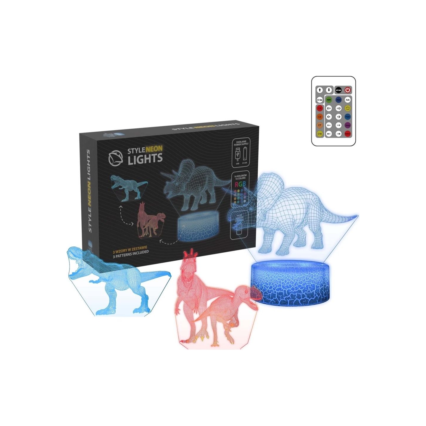 Manta SNL117RGB LED lamp Light decoration Dinosaurs RGB 3D