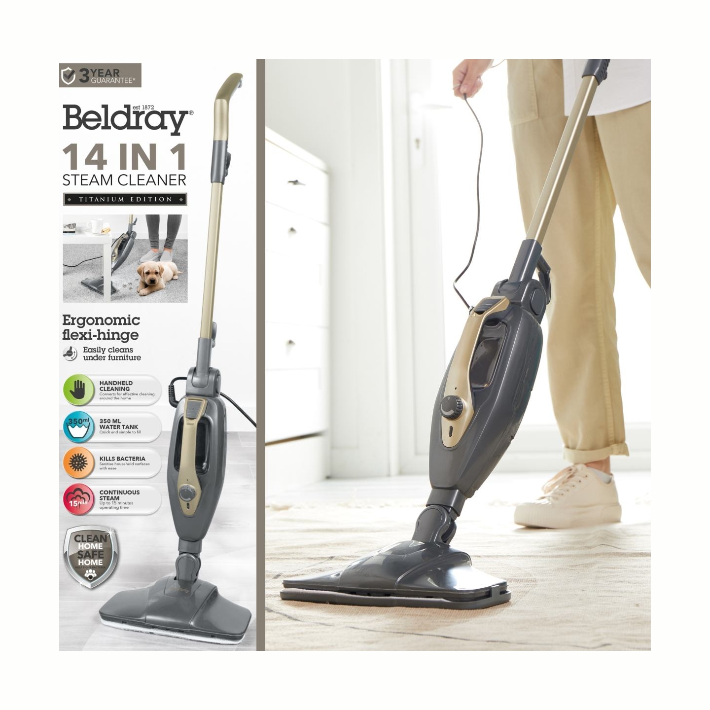Beldray BEL01732TTVDE 14 in1 Steam Cleaner