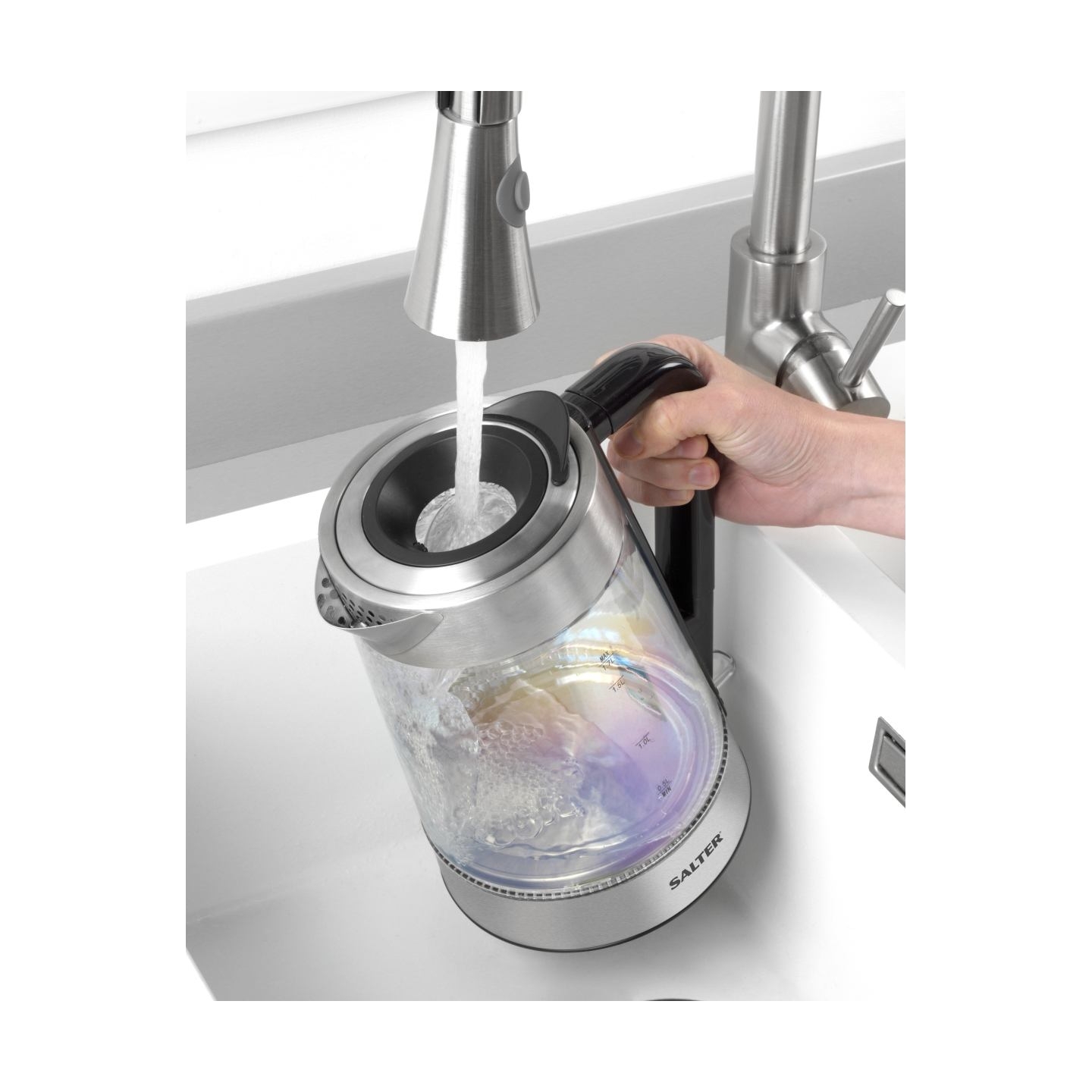 Salter EK5078IRFVDE Iridescent Glass Kettle