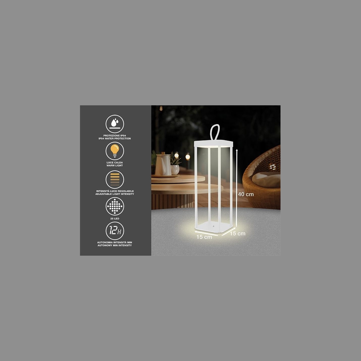 Beper P207ILI101 Rechargeable Lantern White