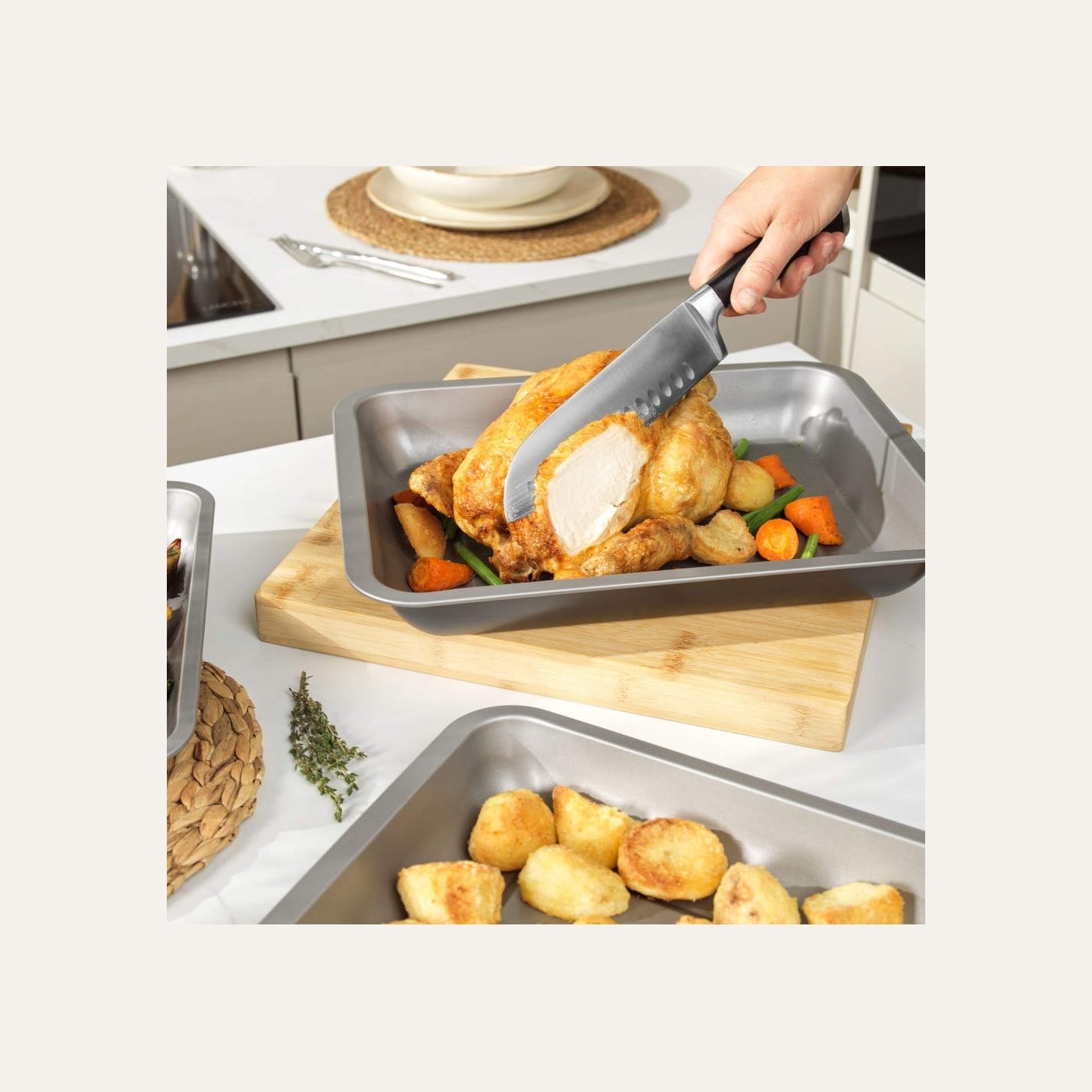 Salter BW13675 Essentials 3-Piece Roasting Tray Set