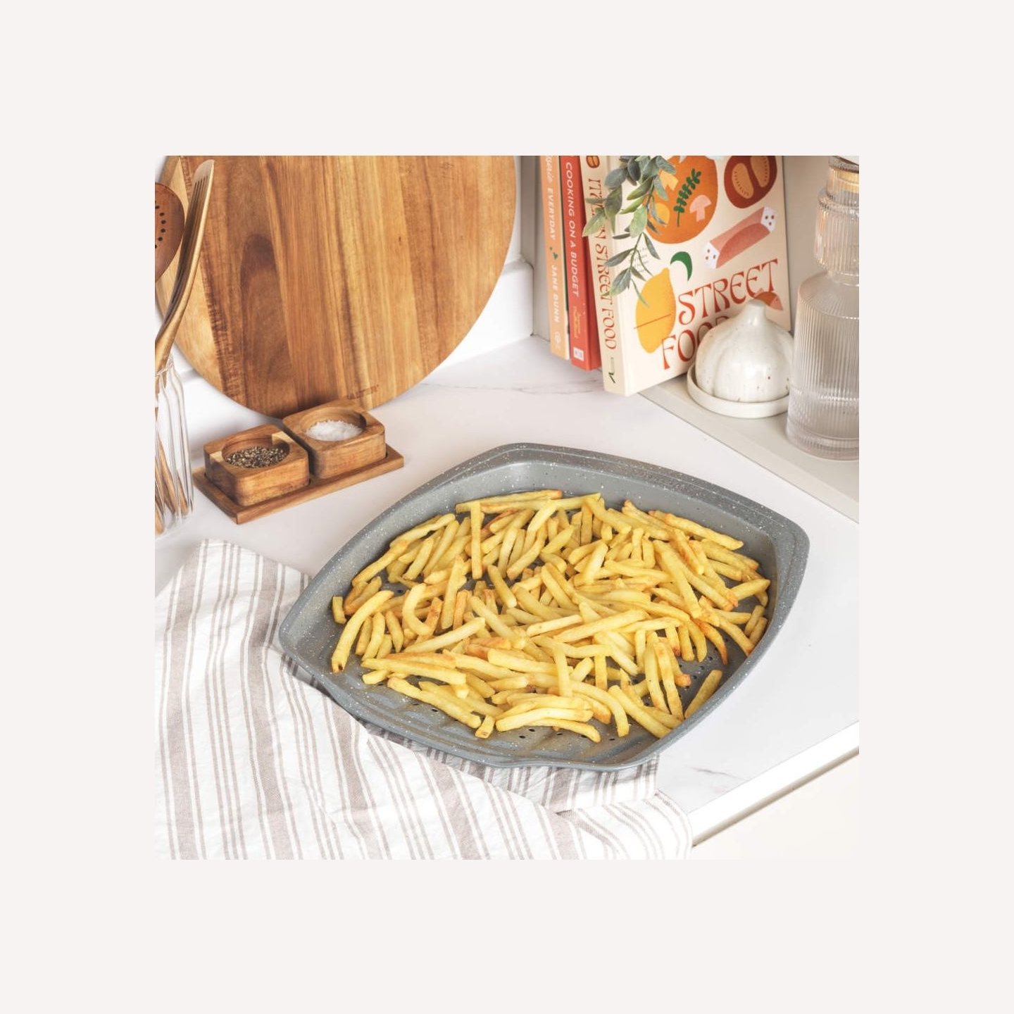 Salter BW08473G1EU7 Marblestone 38cm Chip Tray