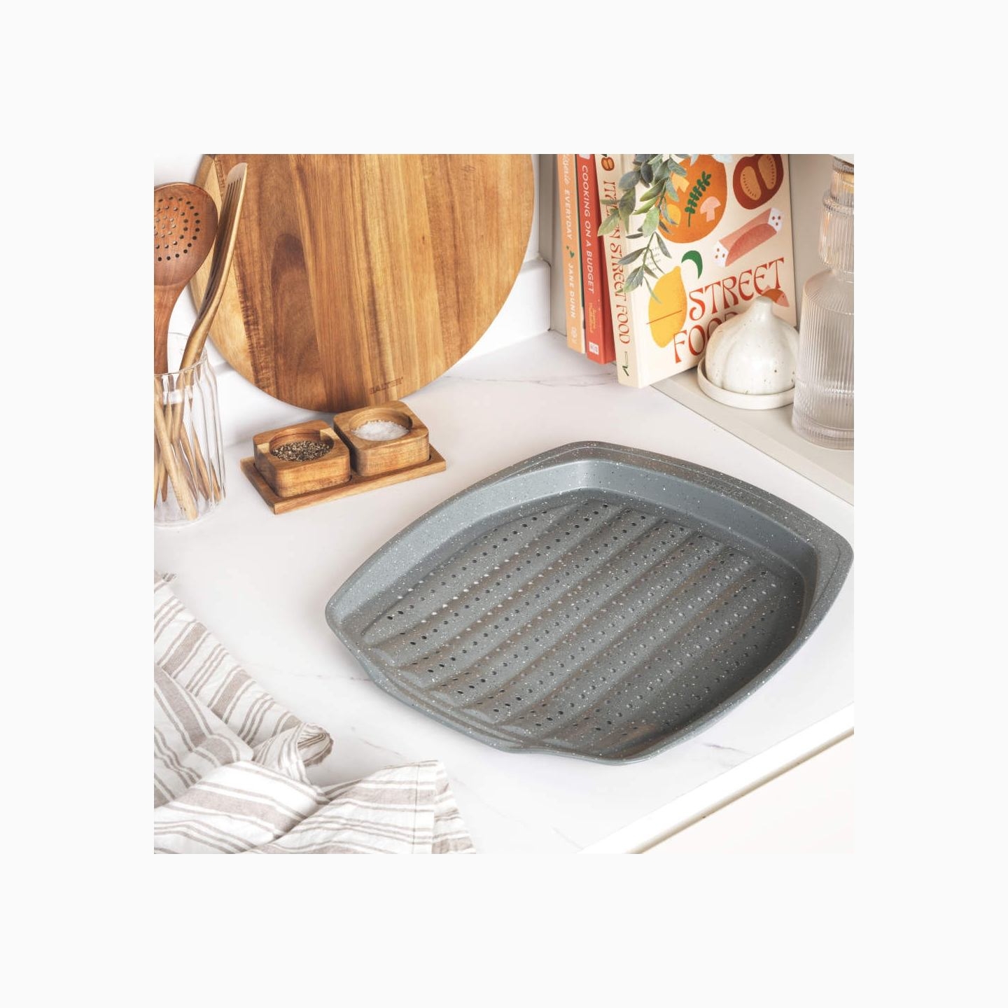 Salter BW08473G1EU7 Marblestone 38cm Chip Tray