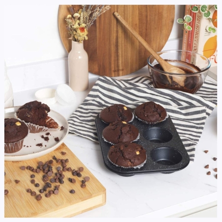 Salter BW07035BRMFOB Megastone 6 Cup Muffin Pan