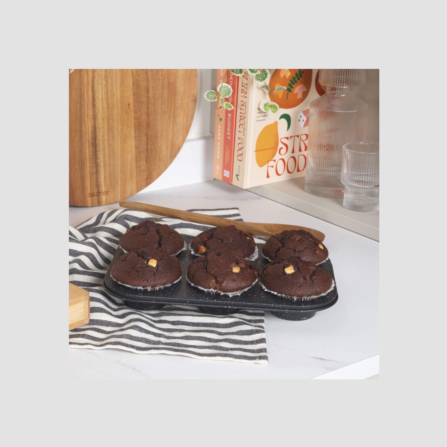 Salter BW07035BRMFOB Megastone 6 Cup Muffin Pan