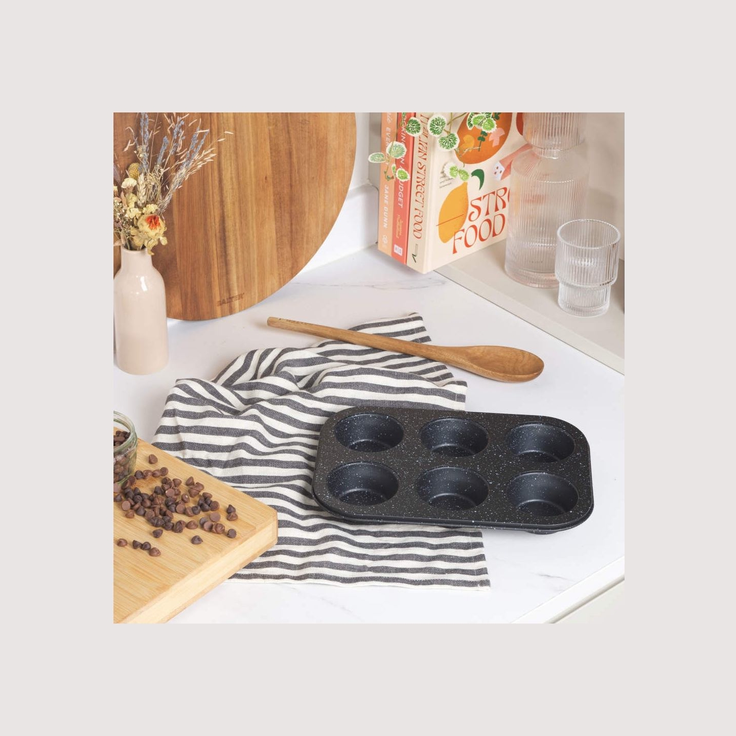Salter BW07035BRMFOB Megastone 6 Cup Muffin Pan