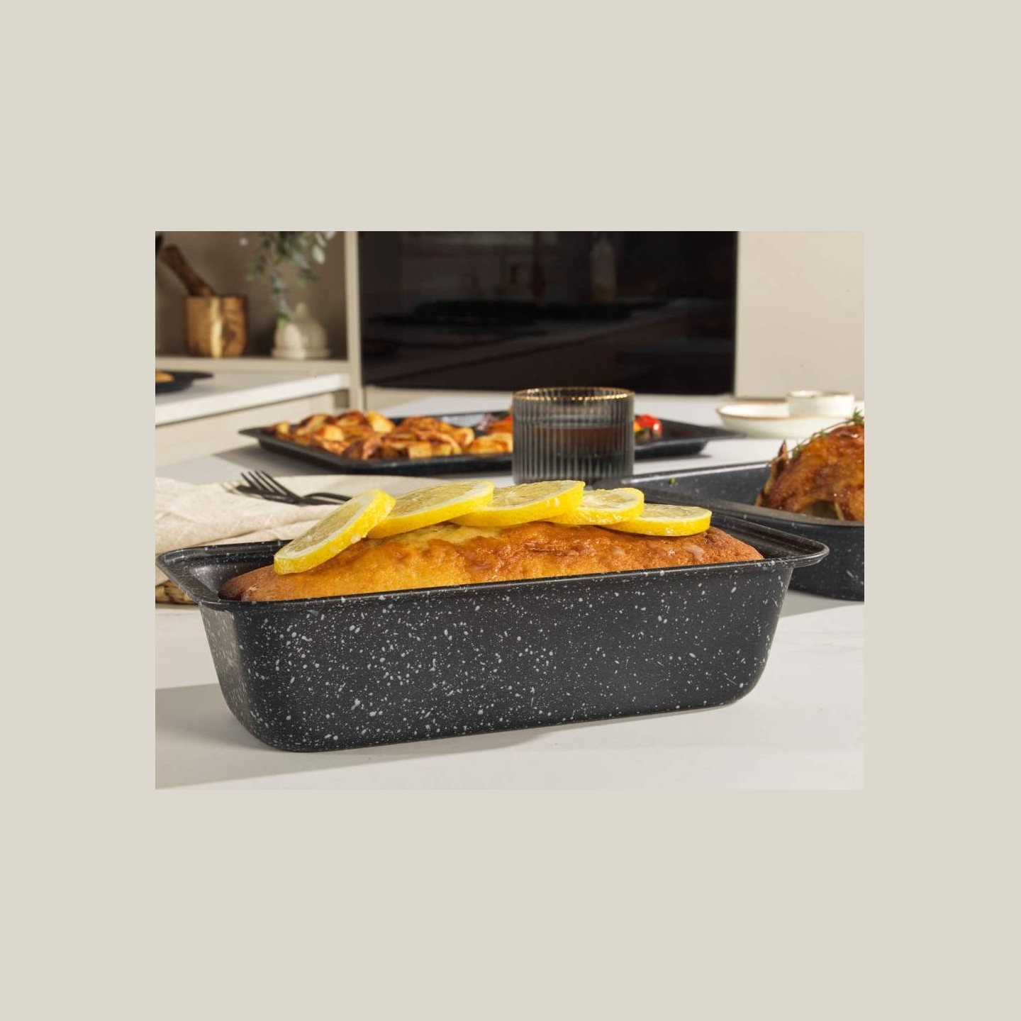 Salter BW070371EU7 Marblestone  27cm Loaf Pan, Silver