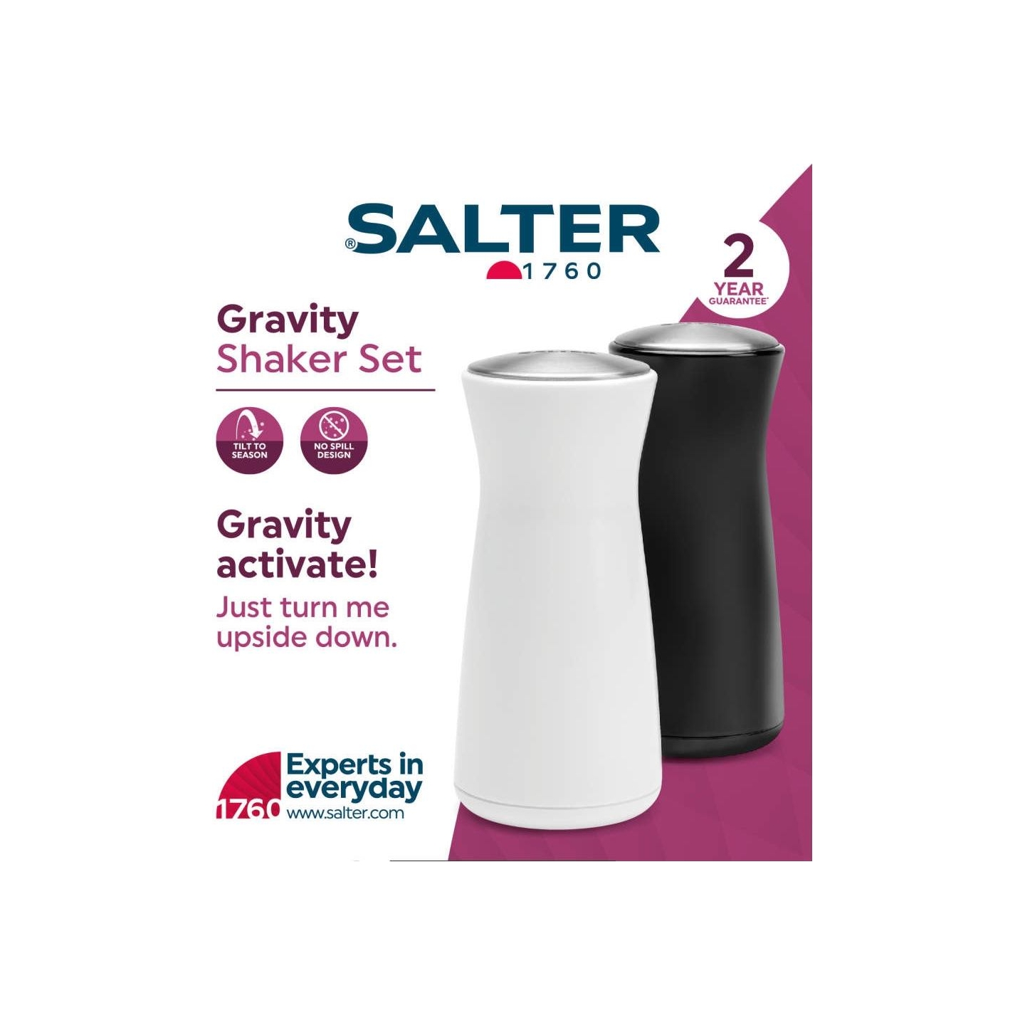 Salter BW129471EU7 Gravity Salt & Pepper Shaker Set