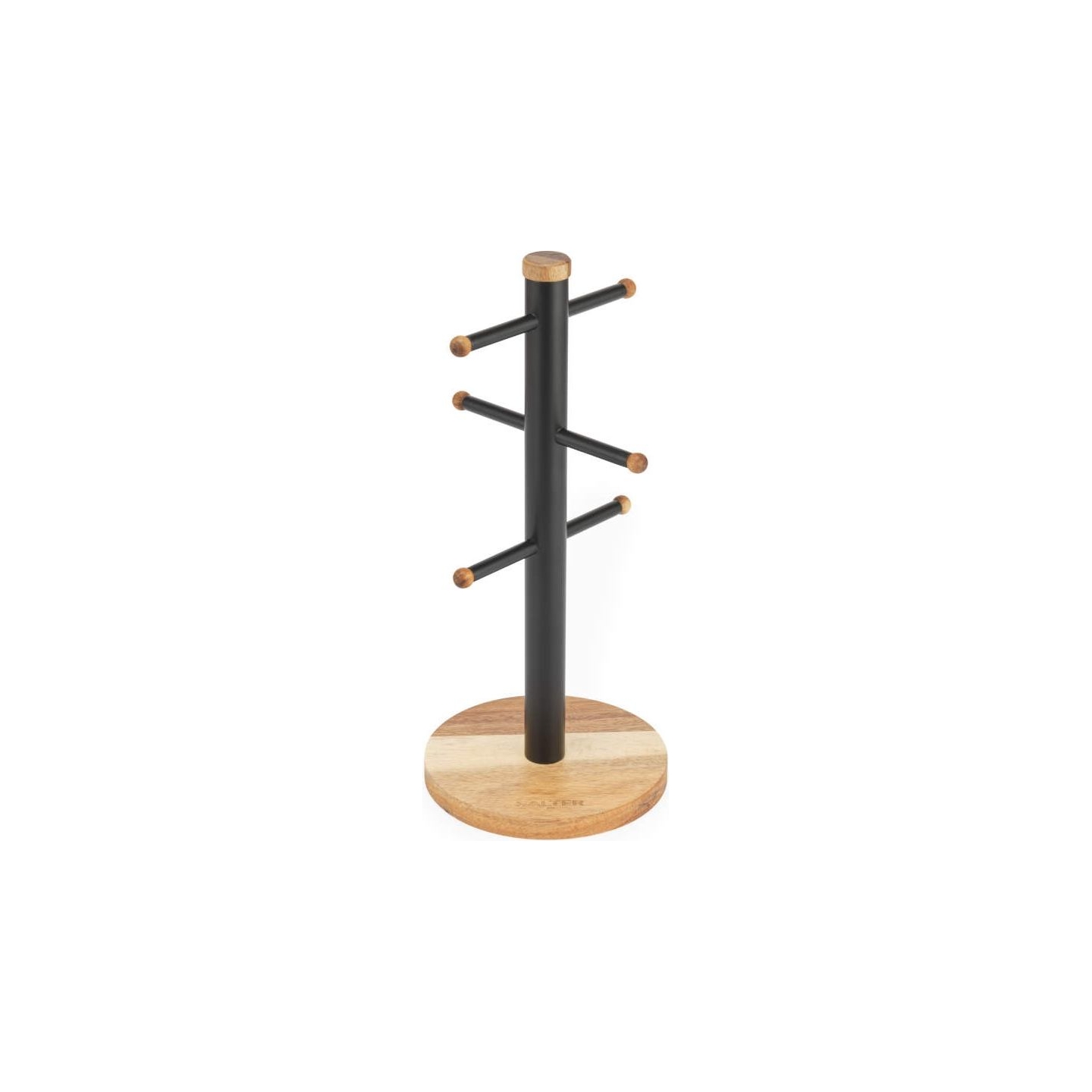 Salter BW1356611EU7 Toronto Mug Tree, Wood/Black