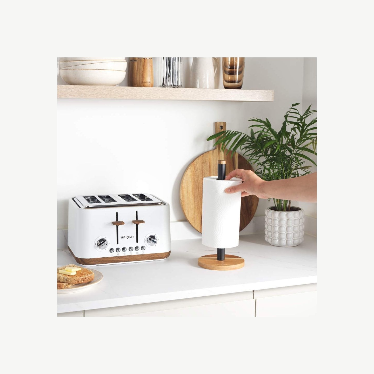Salter BW135651EU7 Toronto Kitchen Roll Holder, Black