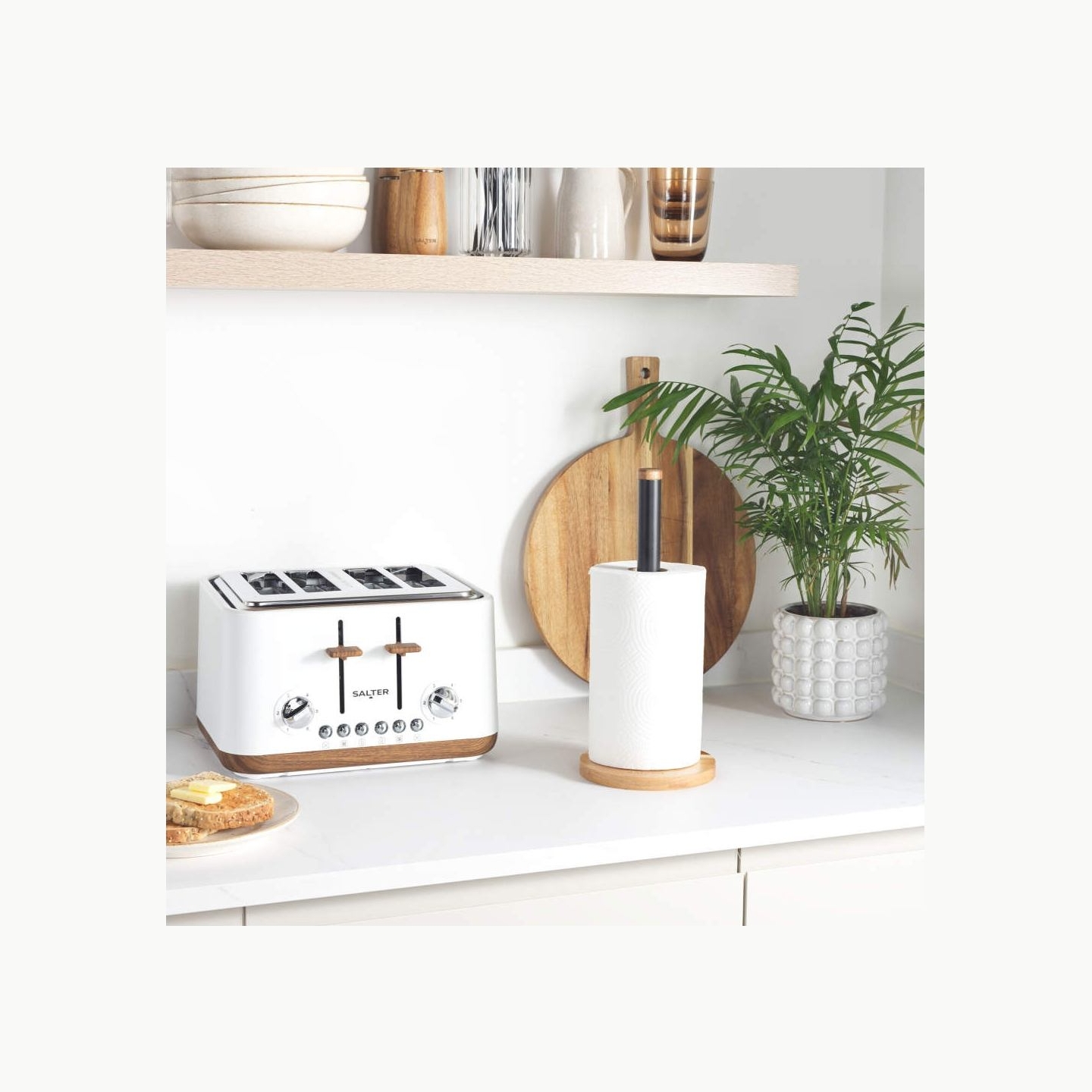 Salter BW135651EU7 Toronto Kitchen Roll Holder, Black