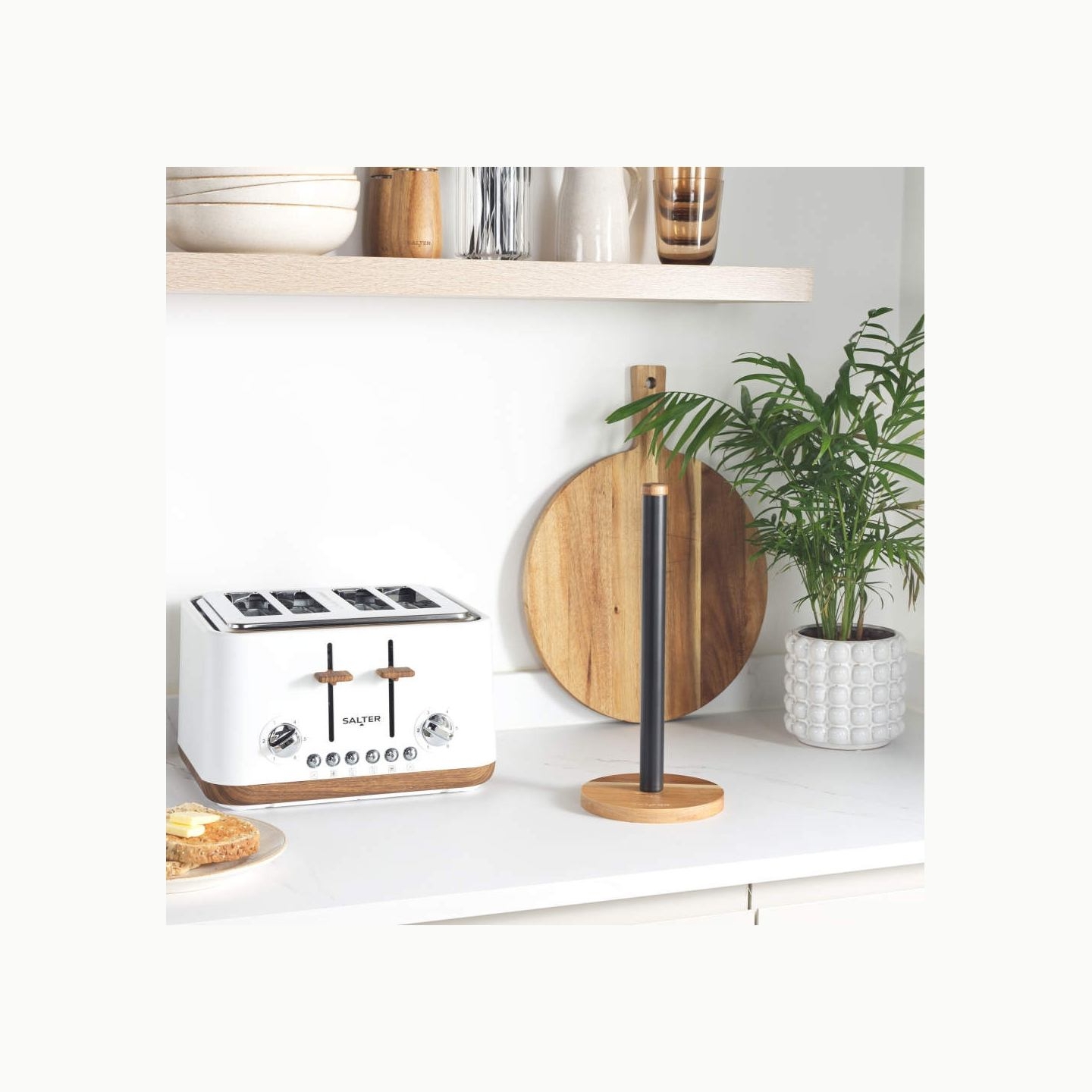 Salter BW135651EU7 Toronto Kitchen Roll Holder, Black