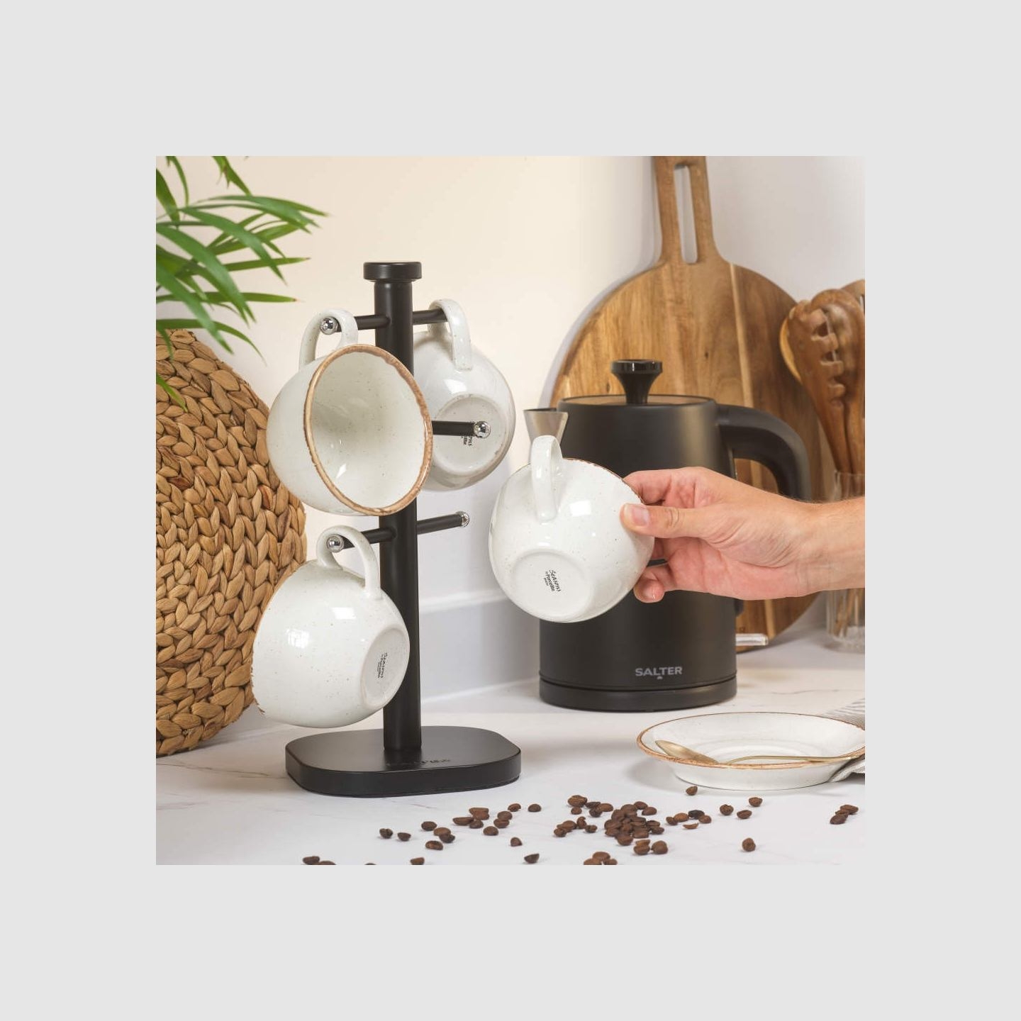 Salter BW14446 Kuro Mug Tree, Black