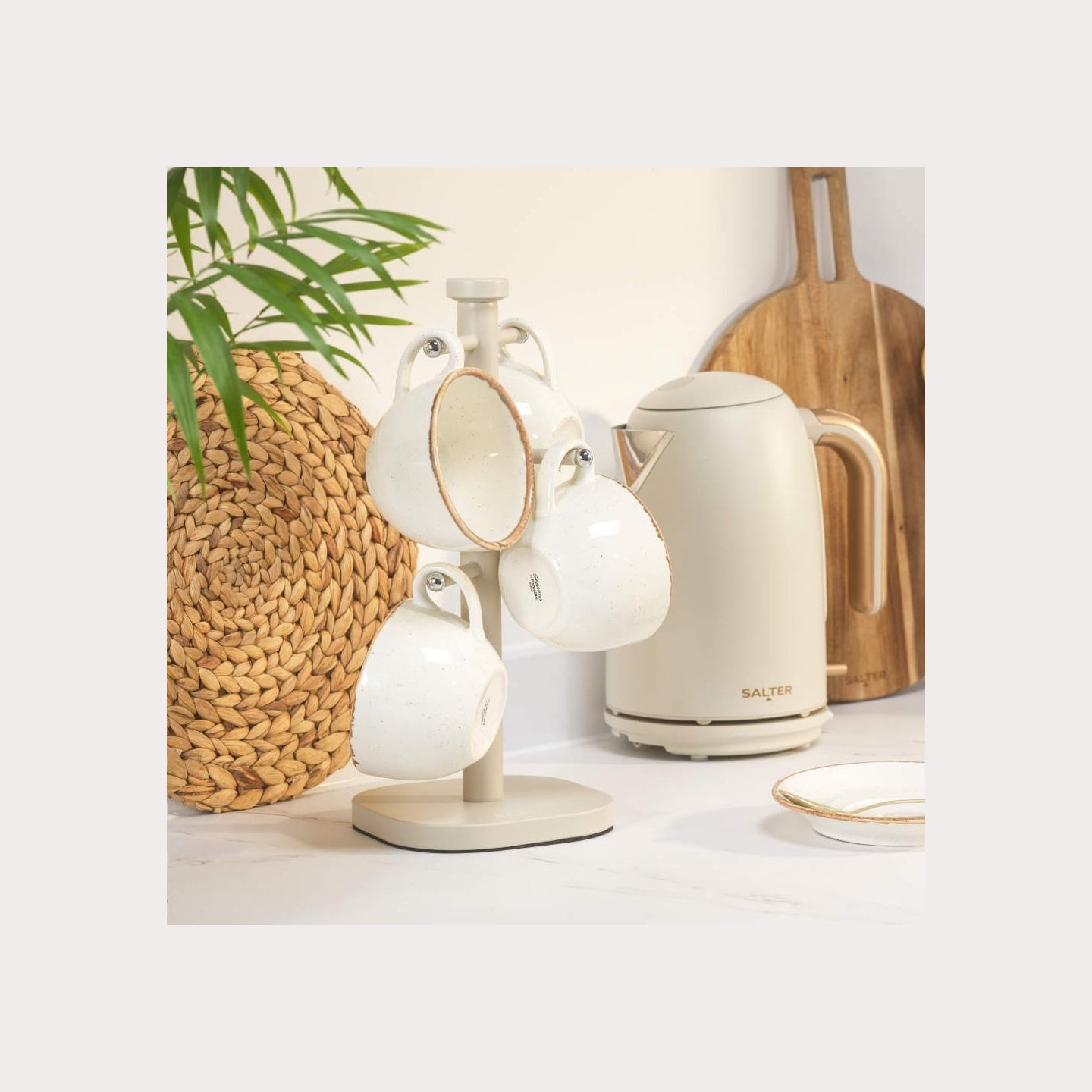 Salter BW14448O Pebble Mug Tree, Beige