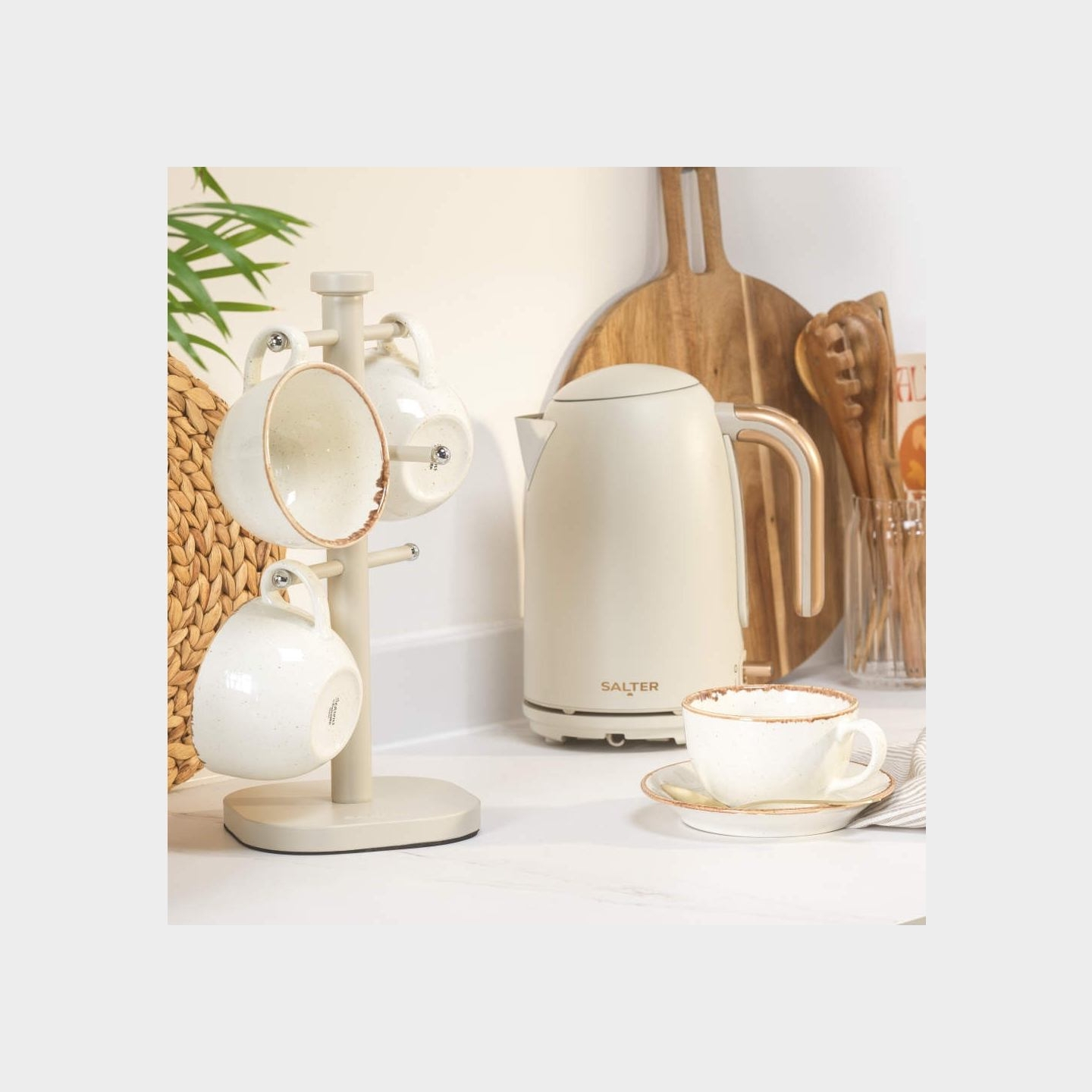 Salter BW14448O Pebble Mug Tree, Beige