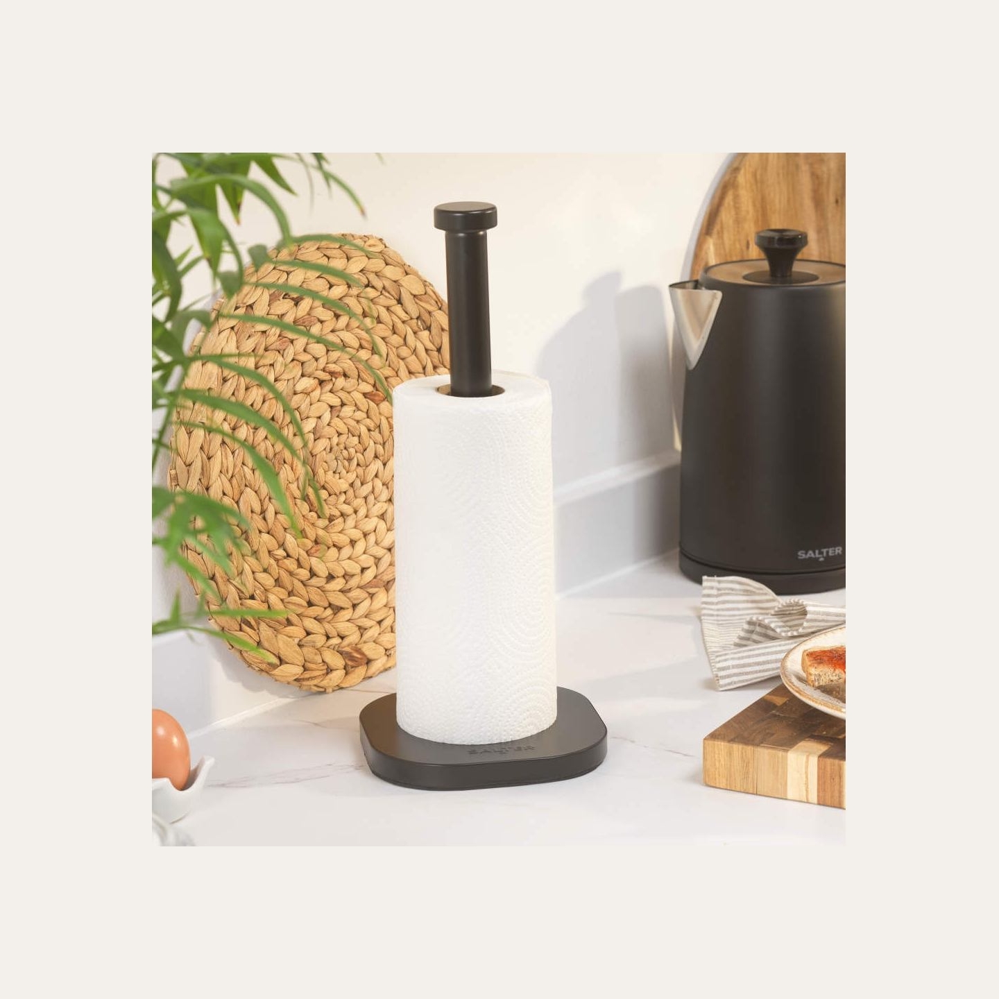 Salter BW14445 Kuro Kitchen Roll Holder, Black