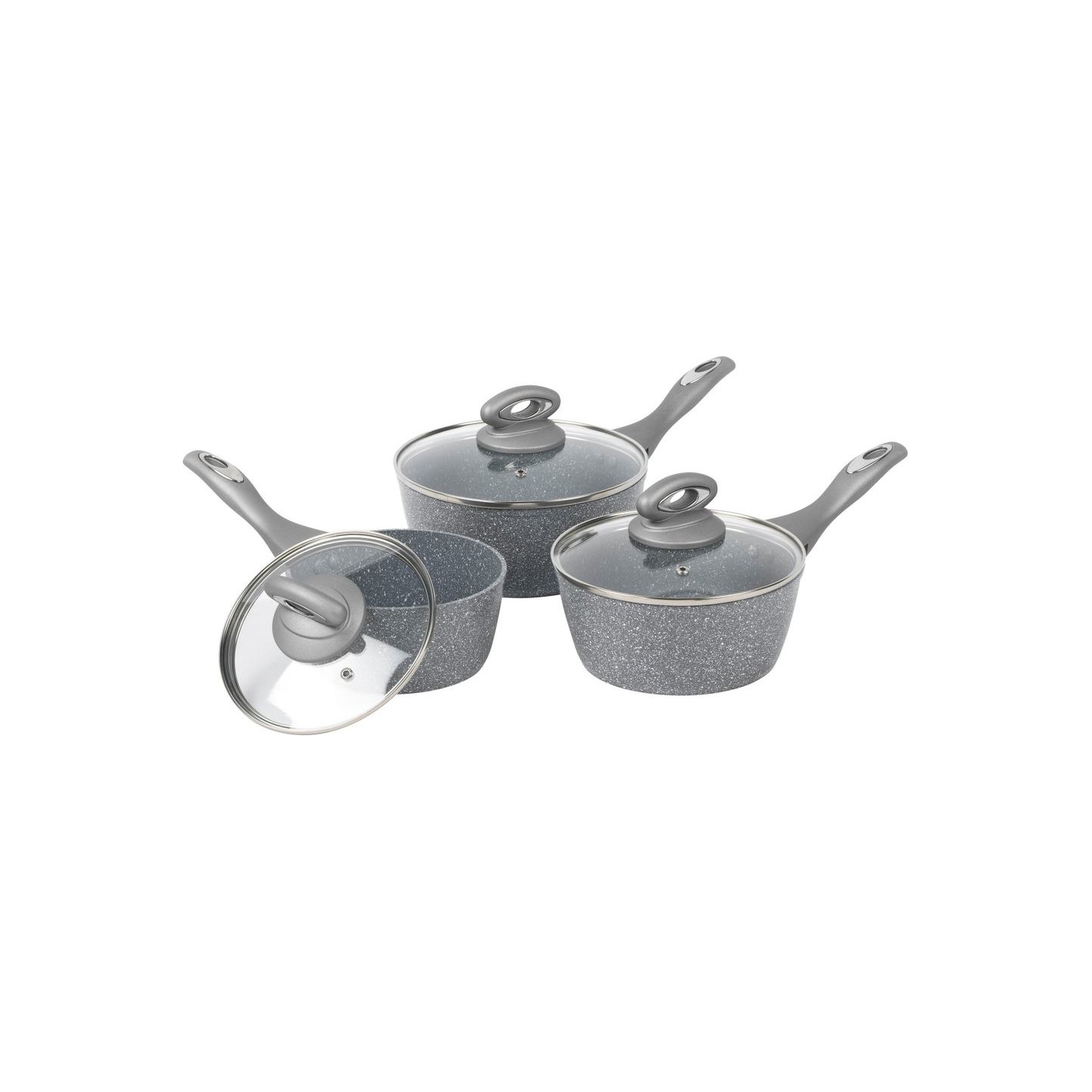 Salter BW02986G1EU7 Marblestone 3-Piece Saucepan Set - 16/18/20cm