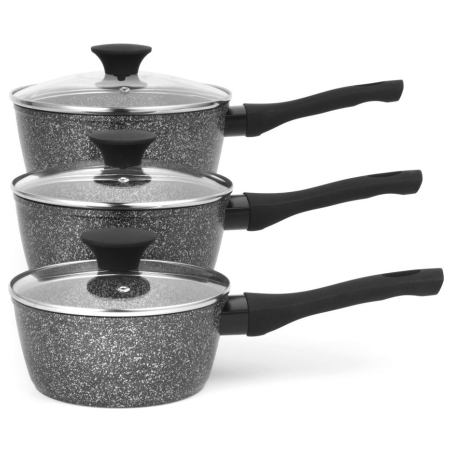 Salter BW05751S2EU7 Megastone 3-Piece Saucepan Set