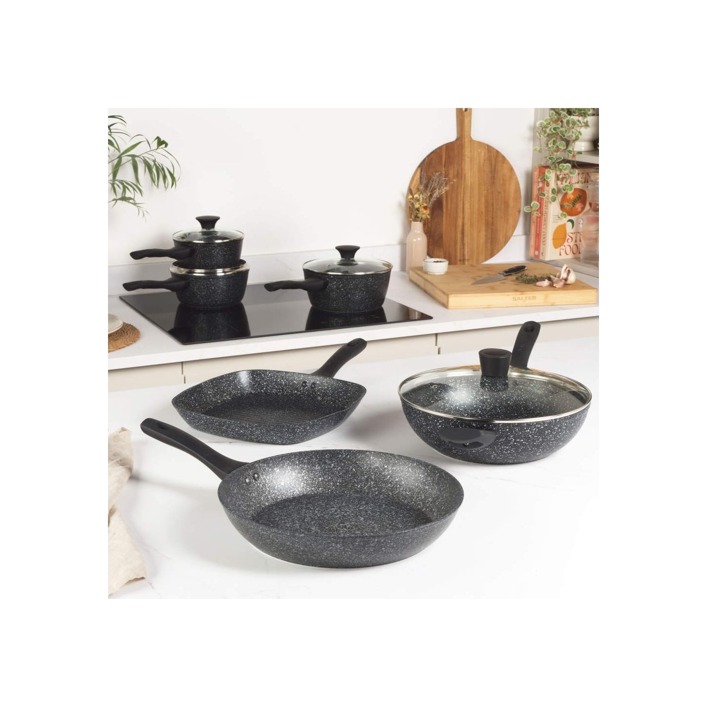 Salter BW06235S1BRMFOB Megastone 3-Piece Frying Pan Set - 20/24/28cm