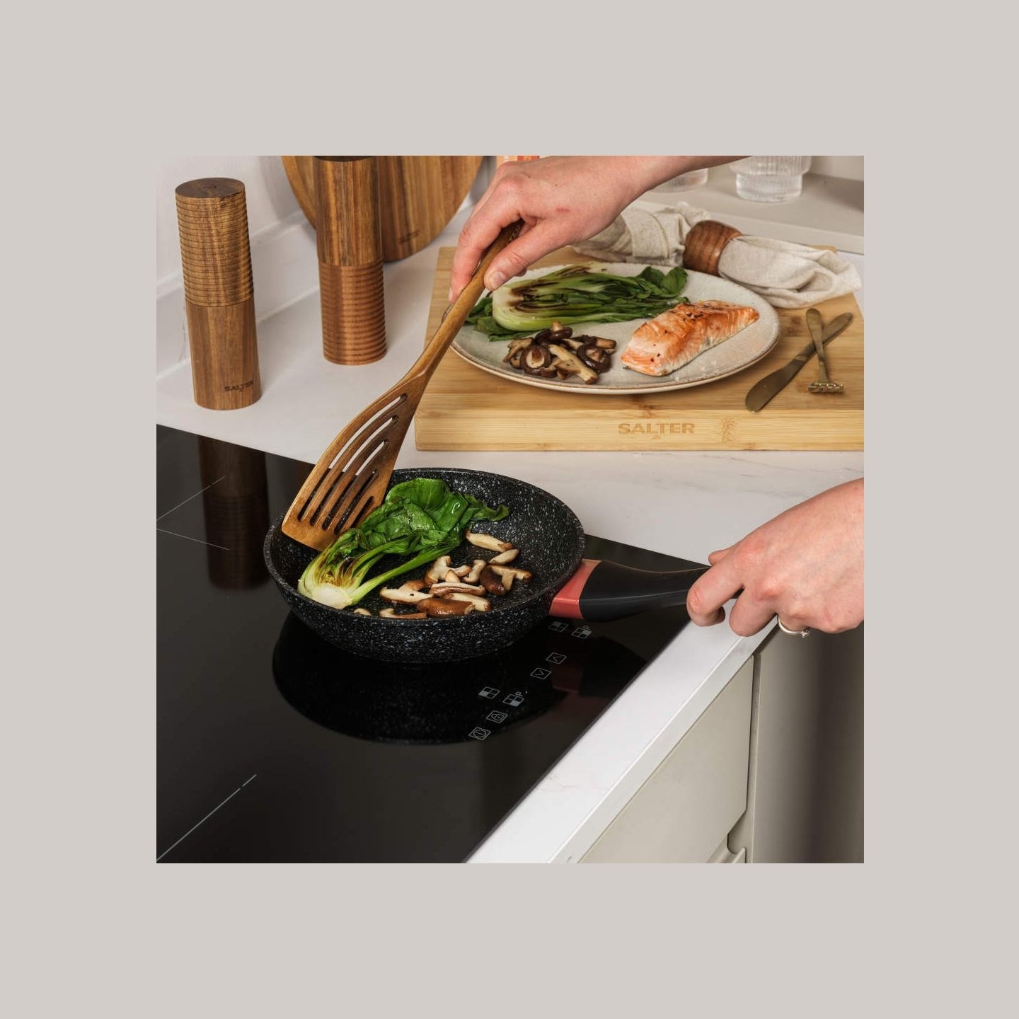 Salter BW10691BRMFOB Megastone Thermo Collar 20cm Frying Pan