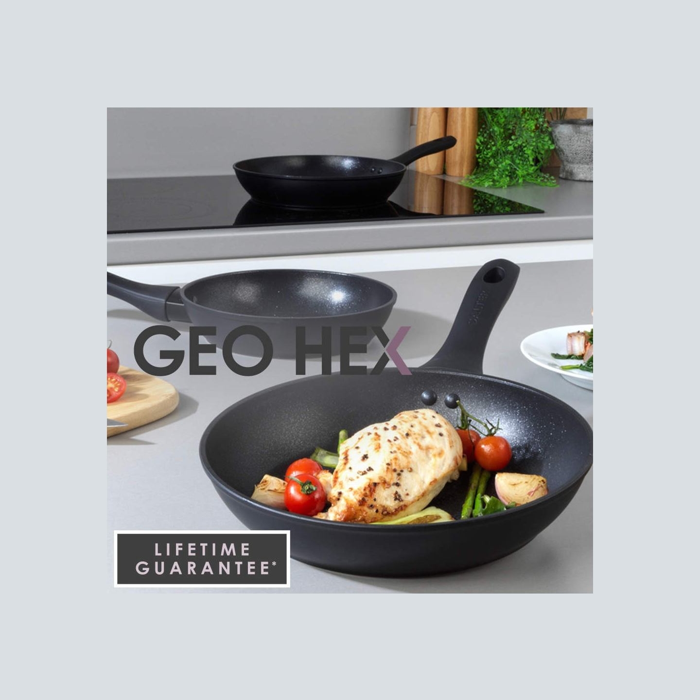 Salter BW08773 Geo Hex 3-Piece Fry Pan Set - 20/24/28cm