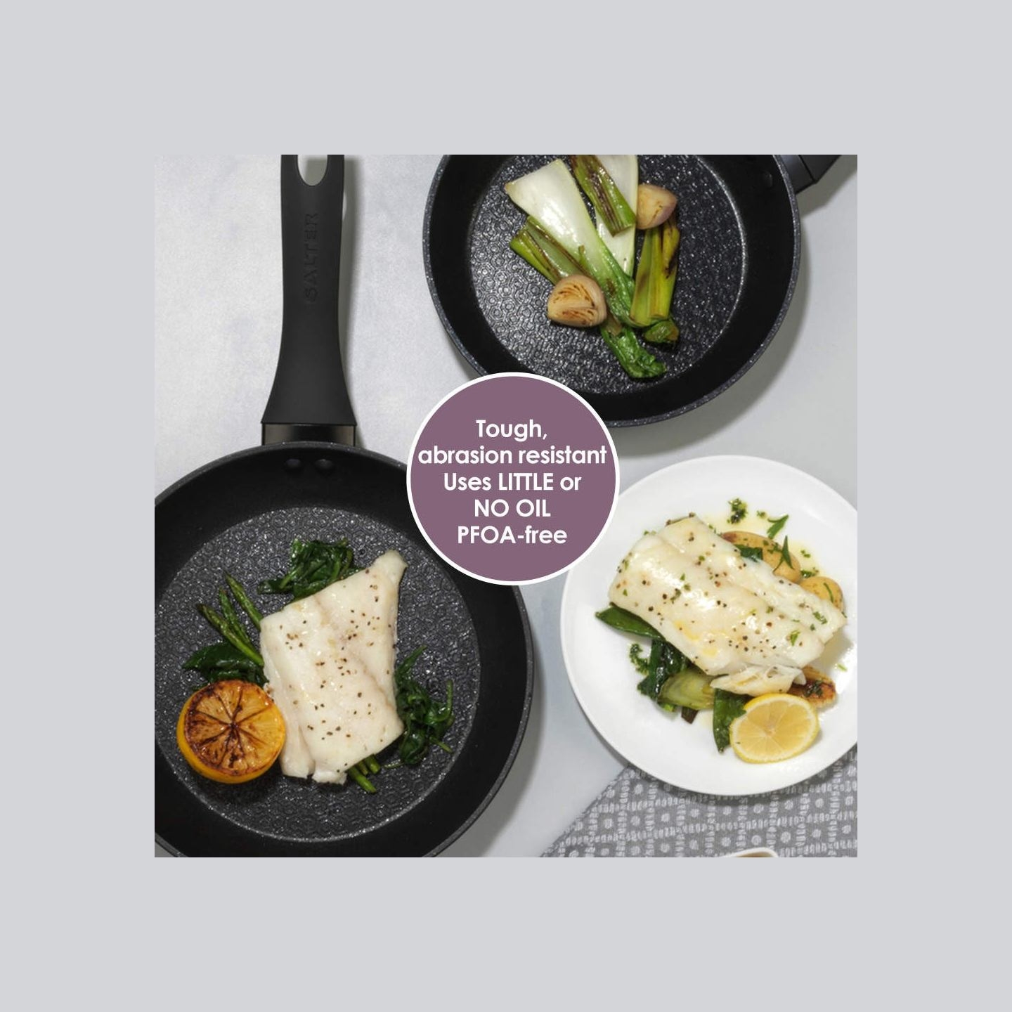 Salter BW08773 Geo Hex 3-Piece Fry Pan Set - 20/24/28cm