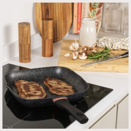 Salter BW10702BRMFOB Megastone Thermo Collar 28cm Griddle Pan