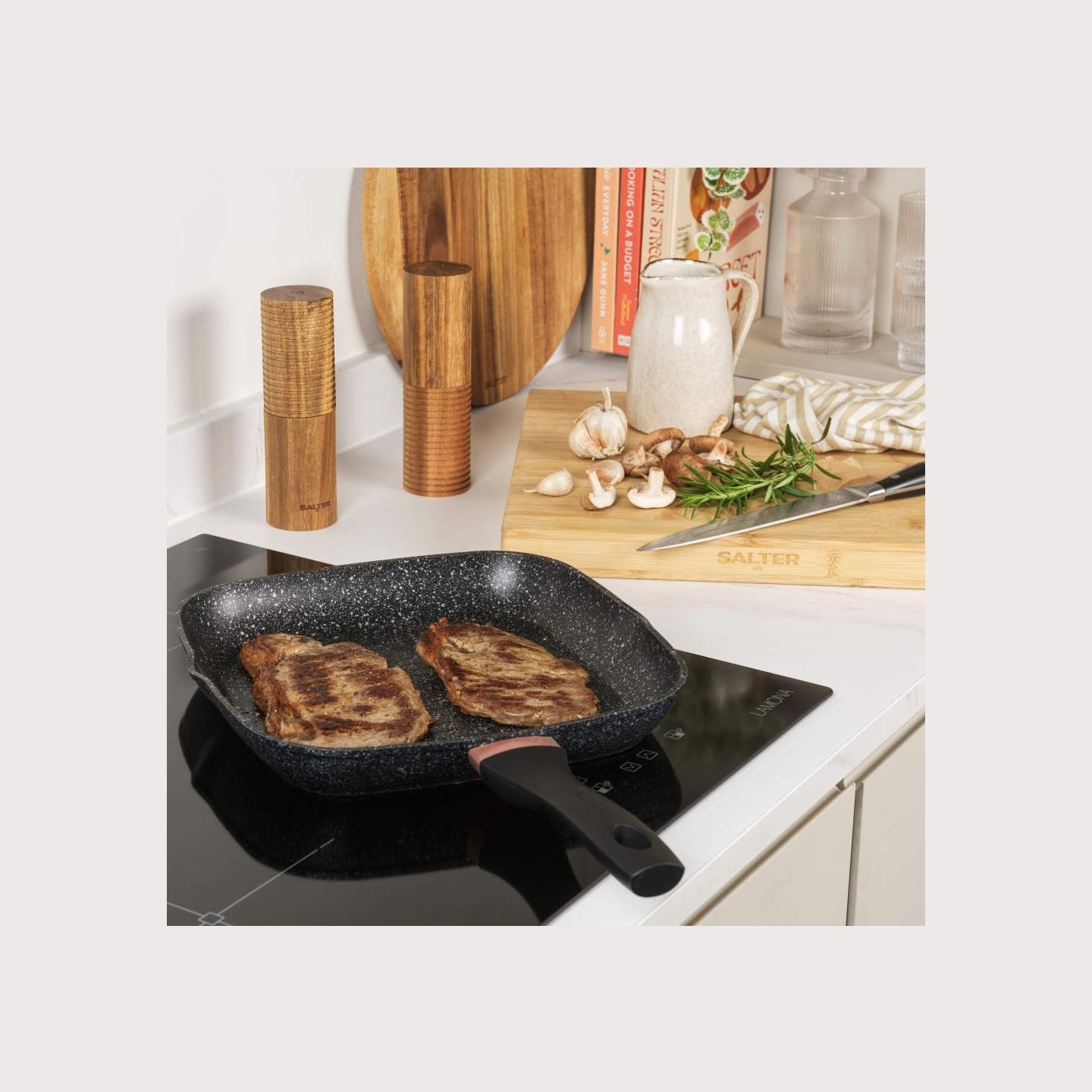 Salter BW10702BRMFOB Megastone Thermo Collar 28cm Griddle Pan