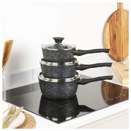 Salter BW11460BRMFO Megastone Thermo Collar 3-Piece Saucepan Set - 16/18/20cm