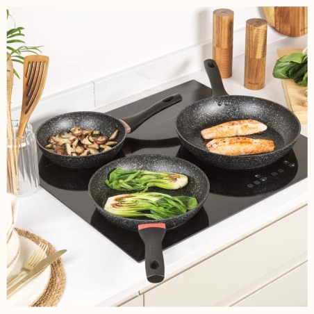 Salter BW11459BRMFOB Megastone Thermo Collar 3-Piece Frying Pan Set - 20/24/28cm