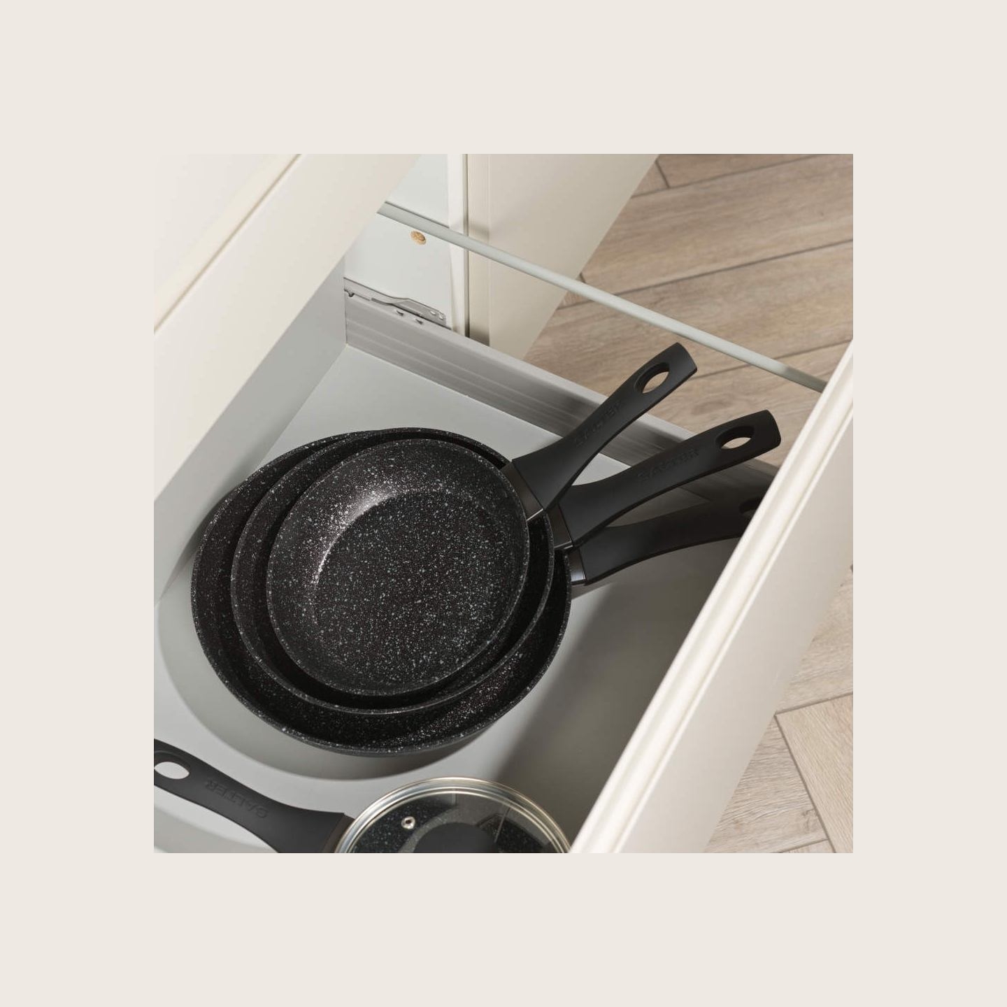 Salter BW11459BRMFOB Megastone Thermo Collar 3-Piece Frying Pan Set - 20/24/28cm