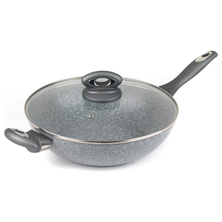 Salter BW02772G2MOR Marblestone Wok 28 cm, Grey