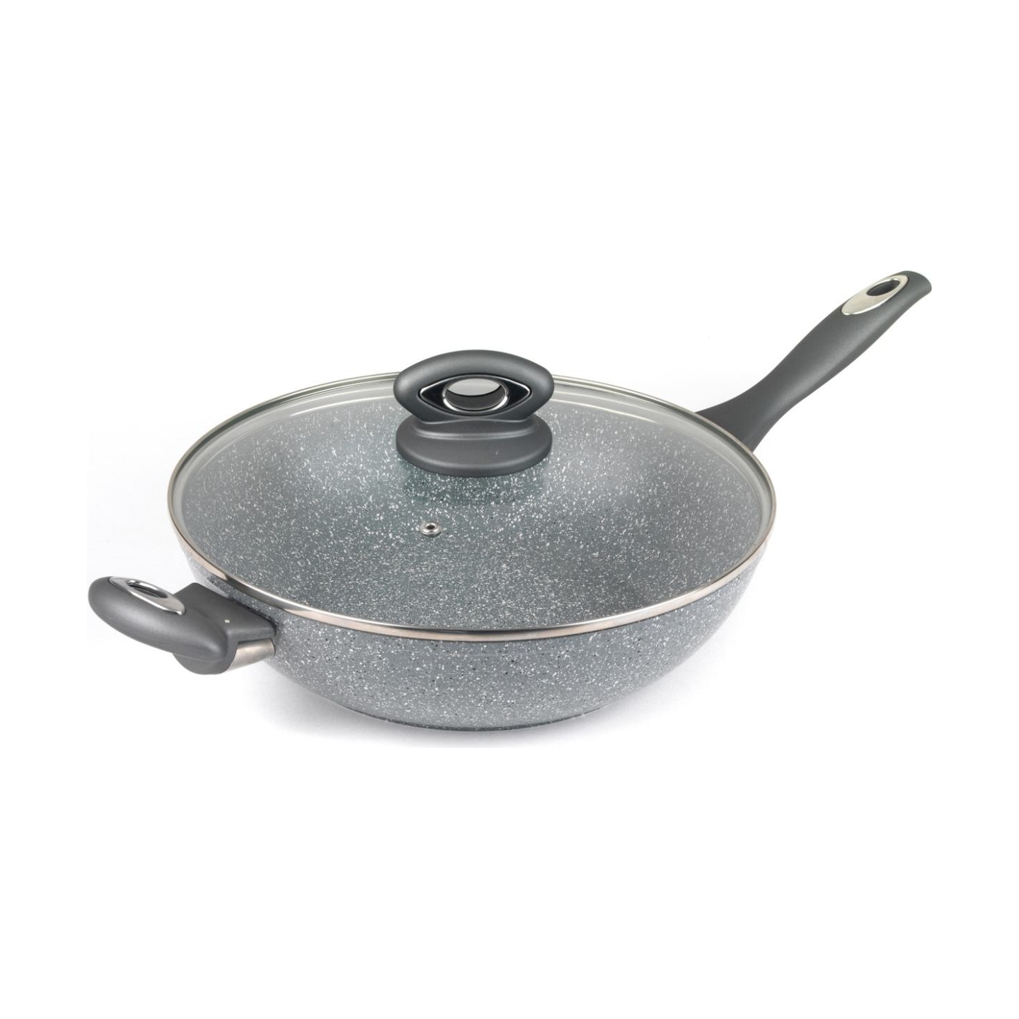 Salter BW02772G2MOR Marblestone Wok 28 cm, Grey