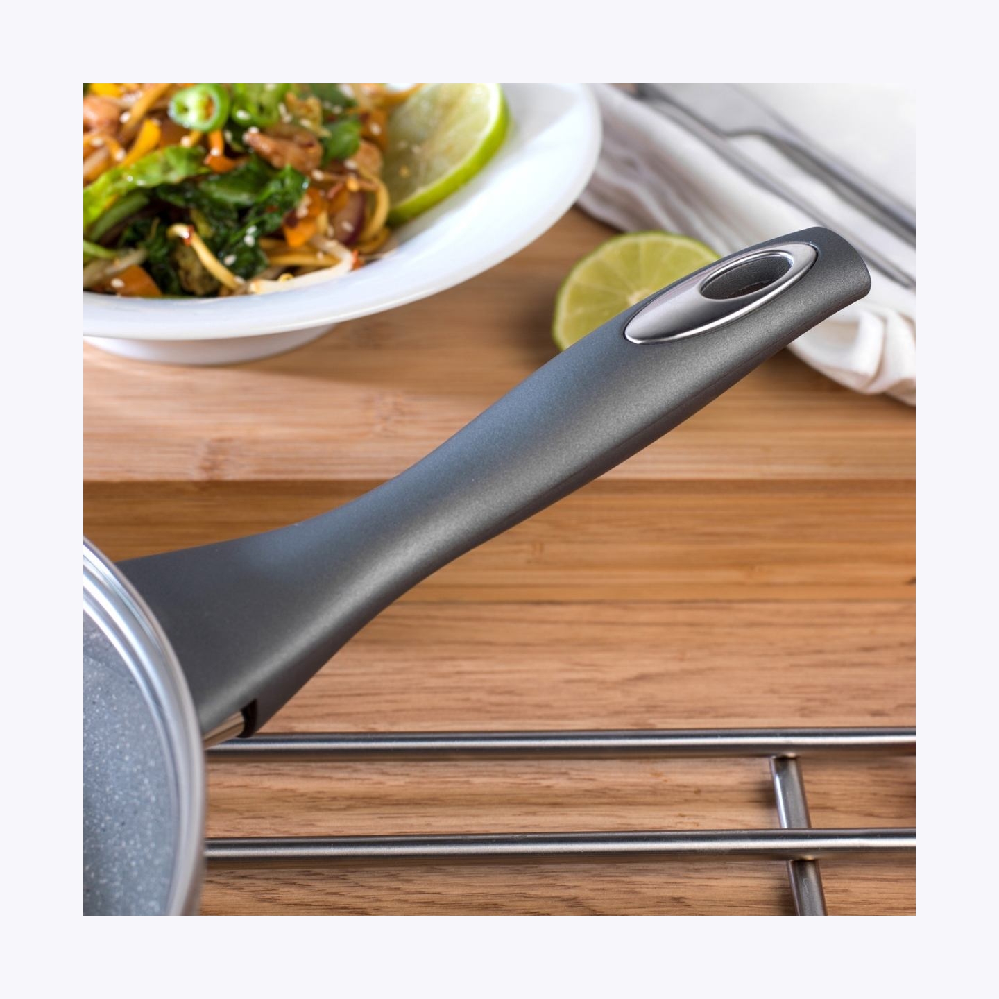 Salter BW02772G2MOR Marblestone Wok 28 cm, Grey