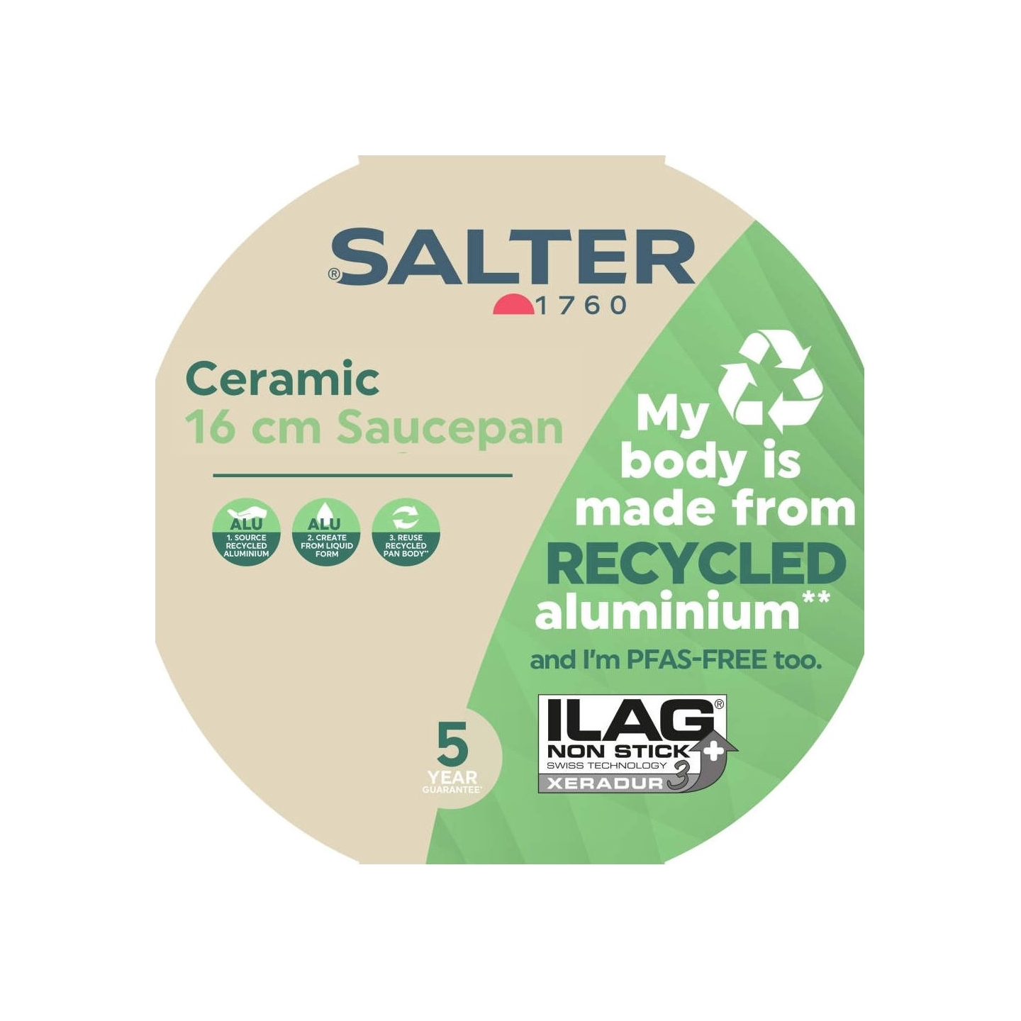 Salter BW12877AS  Ceramic 16cm Saucepan