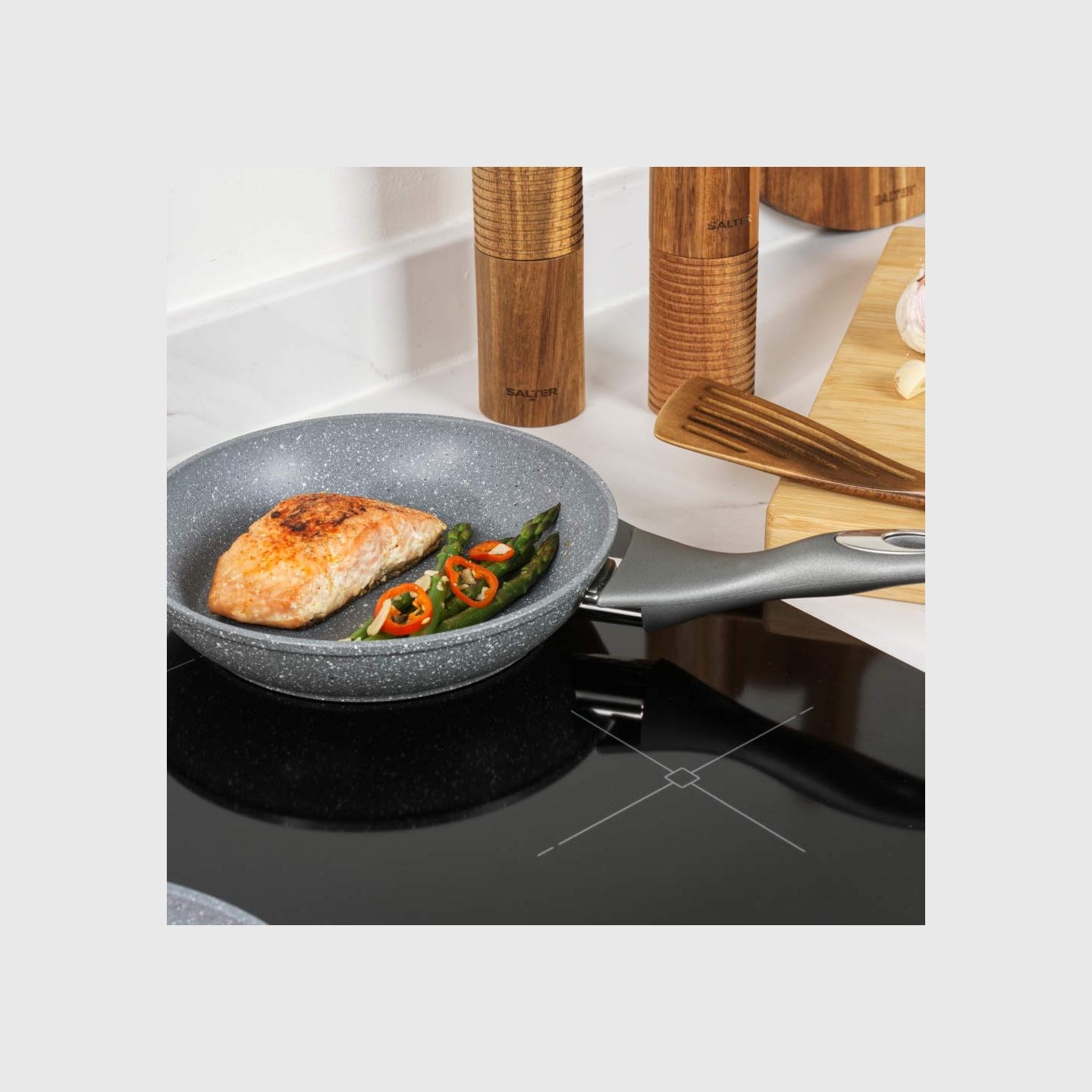 Salter BW02762G2MOR Marblestone 20 cm Fry Pan, Grey