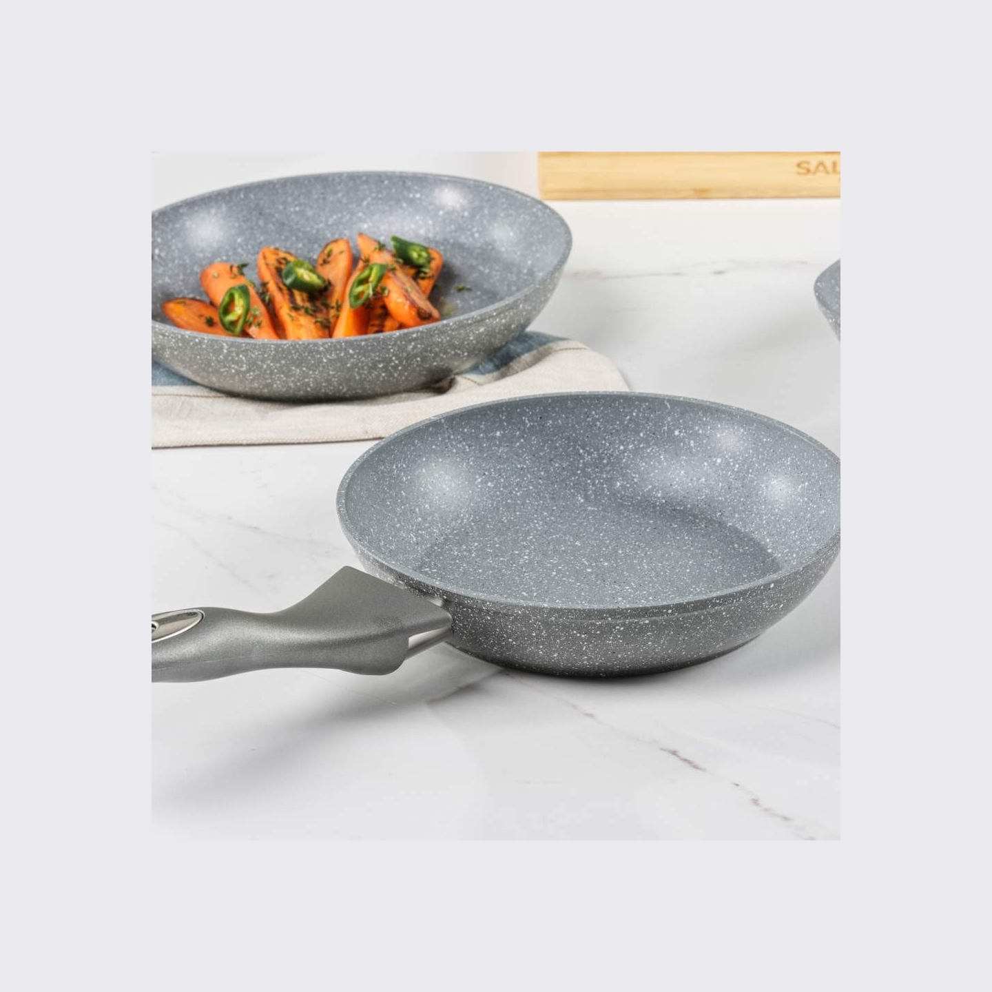 Salter BW02762G2MOR Marblestone 20 cm Fry Pan, Grey